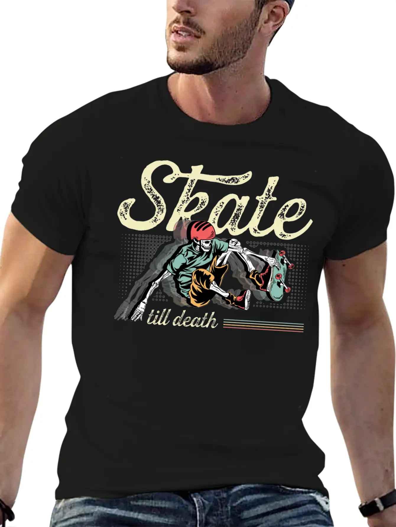 Skate Till Death Skater Gift Basic Graphic T-Shirt – Daily Comfort In Soft Cotton