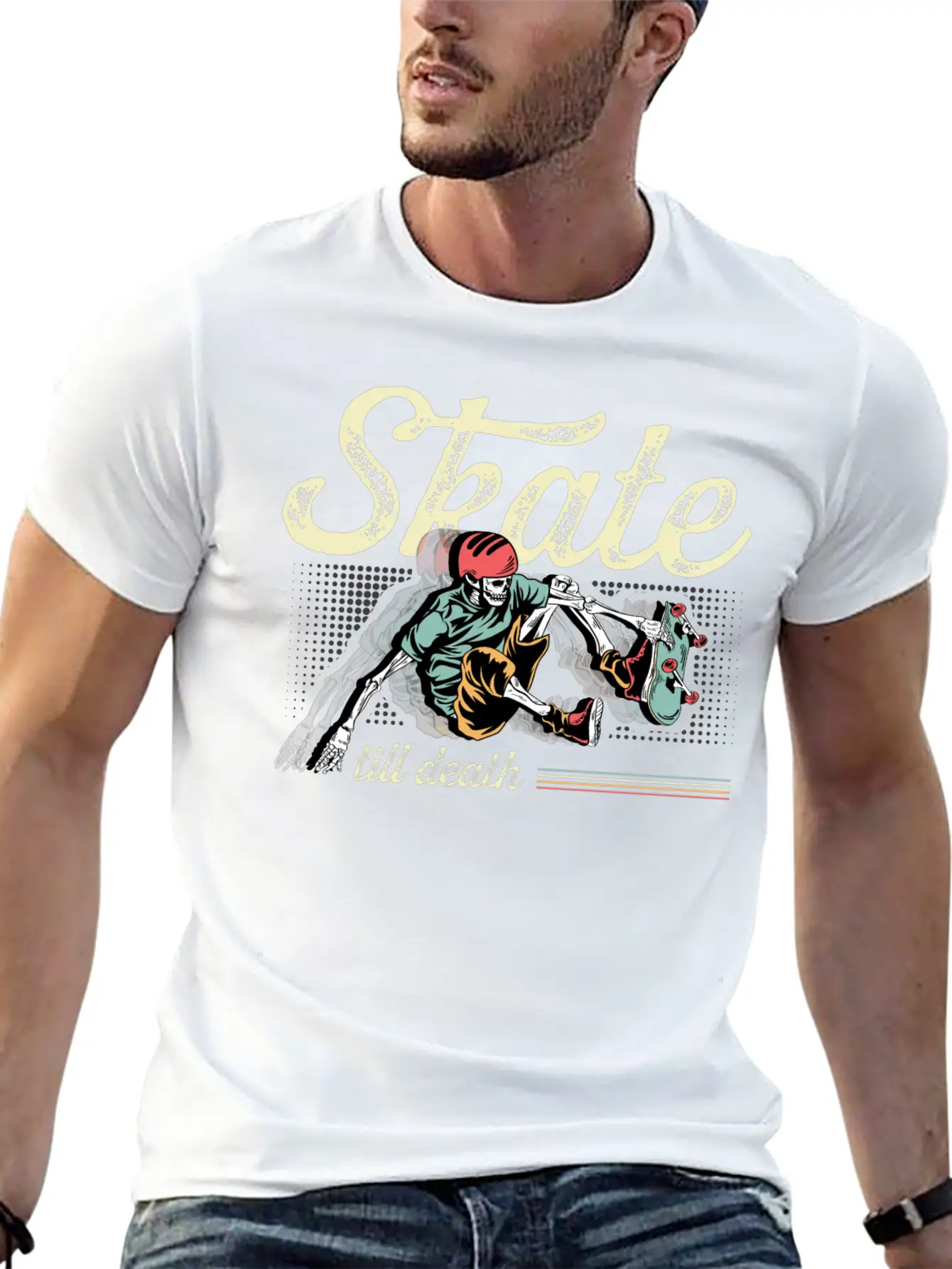 Skate Till Death Skater Gift Basic Graphic T-Shirt – Daily Comfort In Soft Cotton