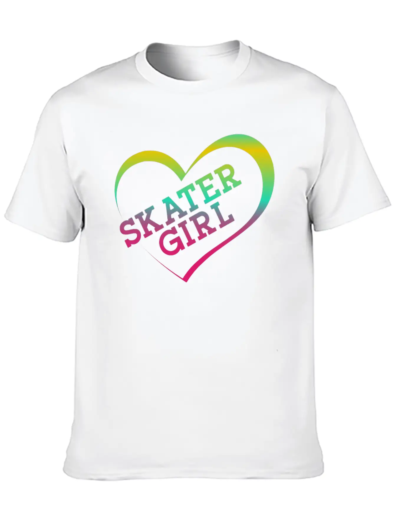Skateboard Heart Watercolor Skater Essential Cotton Tee For Daily Outfits – Unisex Style