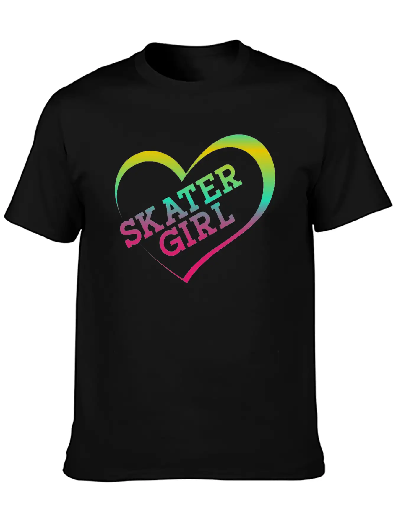 Skateboard Heart Watercolor Skater Essential Cotton Tee For Daily Outfits – Unisex Style