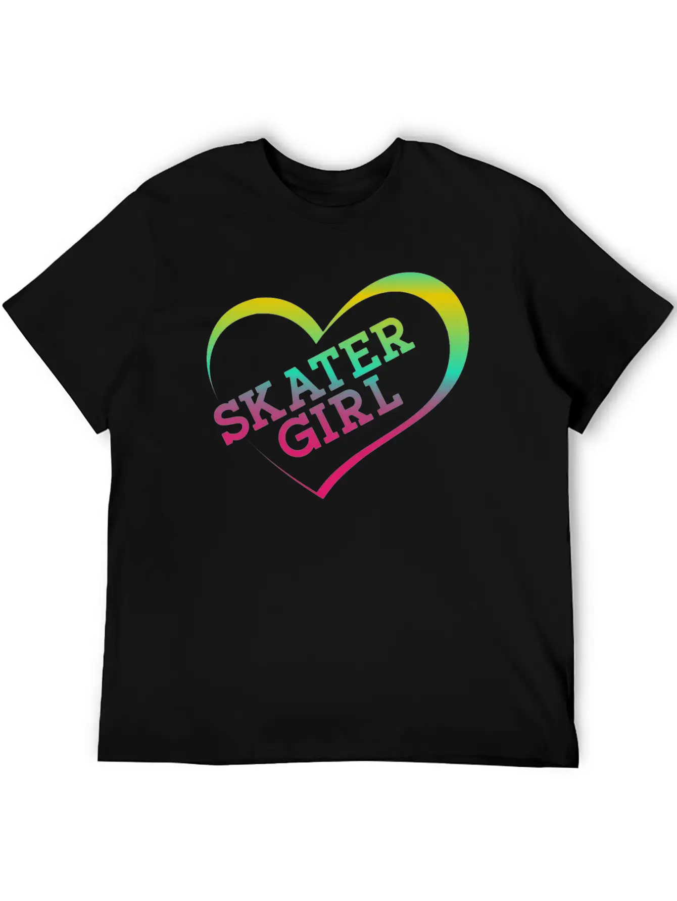 Skateboard Heart Watercolor Skater Essential Cotton Tee For Daily Outfits – Unisex Style
