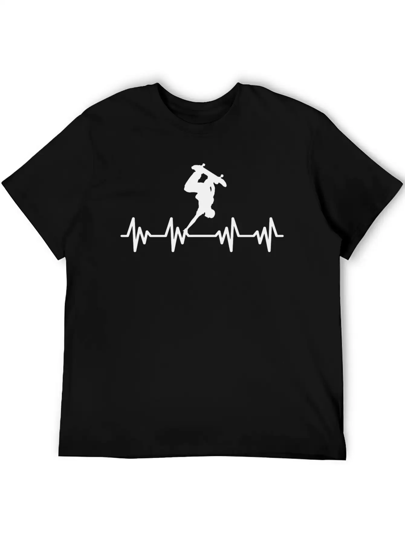Skateboard Wheels Skater Skating Heartbeat Unisex Casual T-Shirt – Clean Design For Daily Comfort
