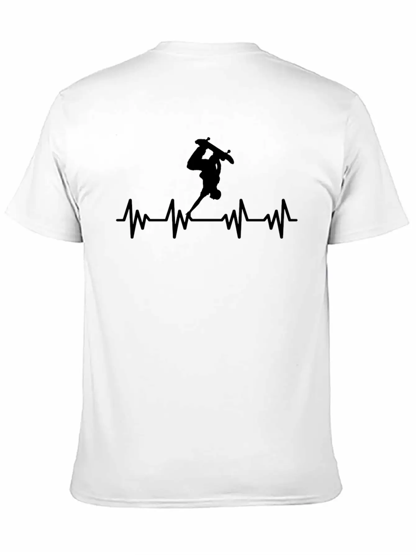 Skateboard Wheels Skater Skating Heartbeat Unisex Casual T-Shirt – Clean Design For Daily Comfort