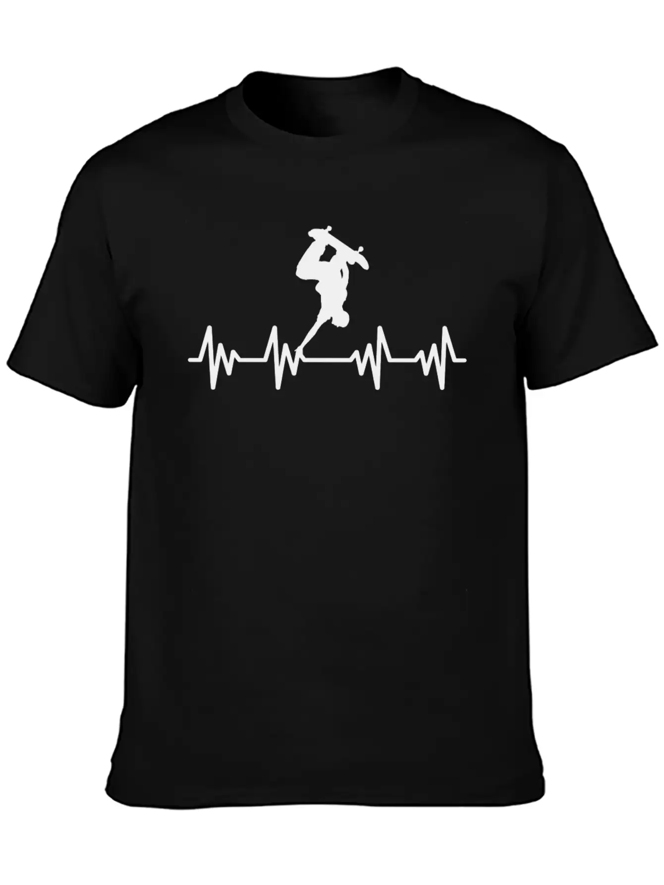 Skateboard Wheels Skater Skating Heartbeat Unisex Casual T-Shirt – Clean Design For Daily Comfort