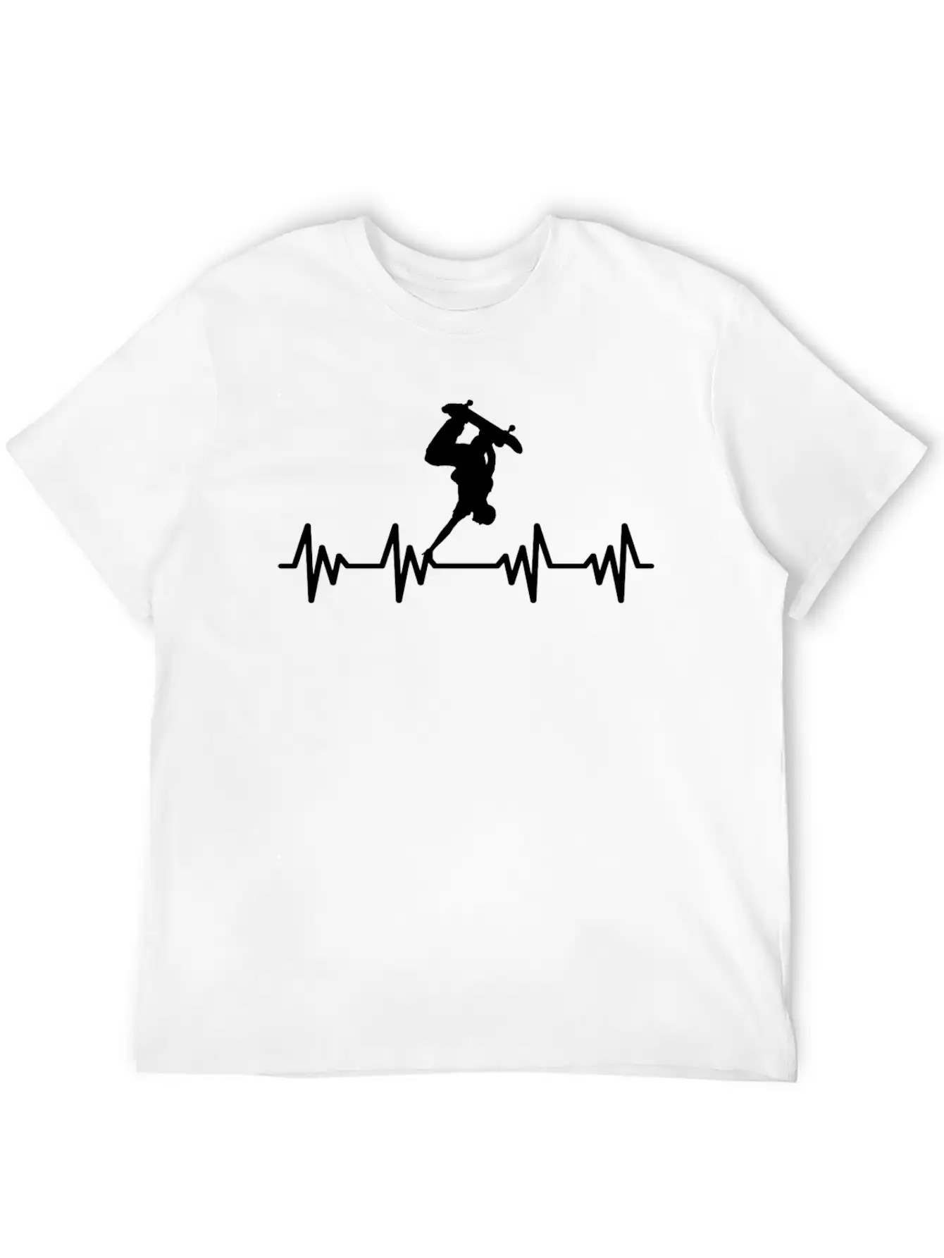 Skateboard Wheels Skater Skating Heartbeat Unisex Casual T-Shirt – Clean Design For Daily Comfort