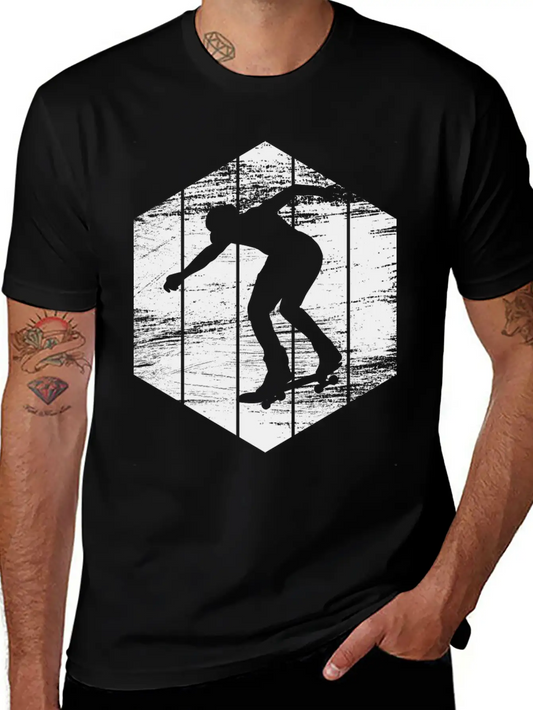 Skater Drawing Modern Fit Casual T-Shirt – Clean And Versatile Design