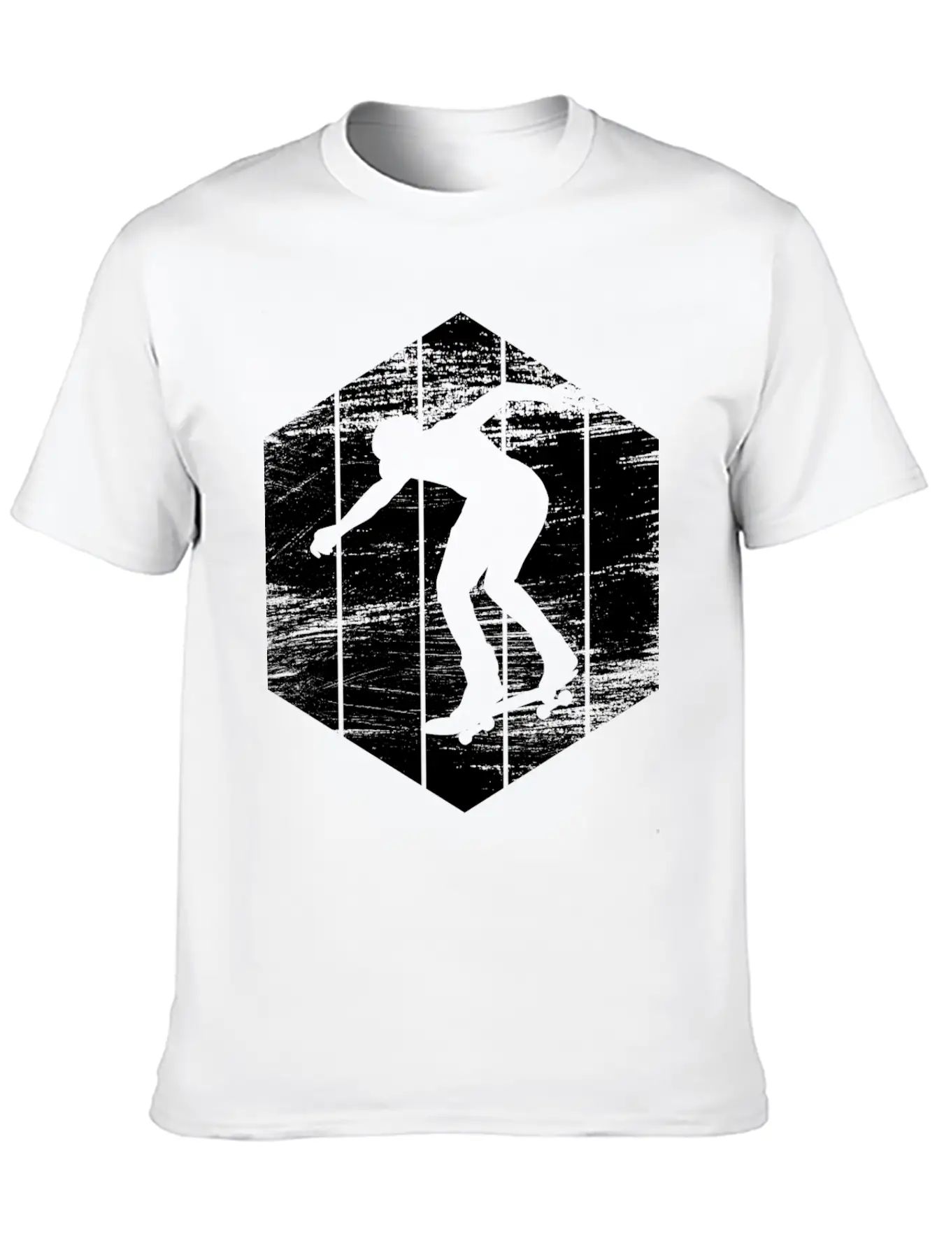 Skater Drawing Modern Fit Casual T-Shirt – Clean And Versatile Design