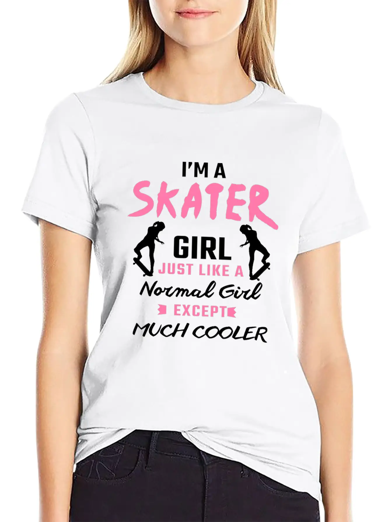 Skater Girl Skateboard Gift Skateboarder Gifts Essential Cotton Tee For Daily Outfits – Unisex Style