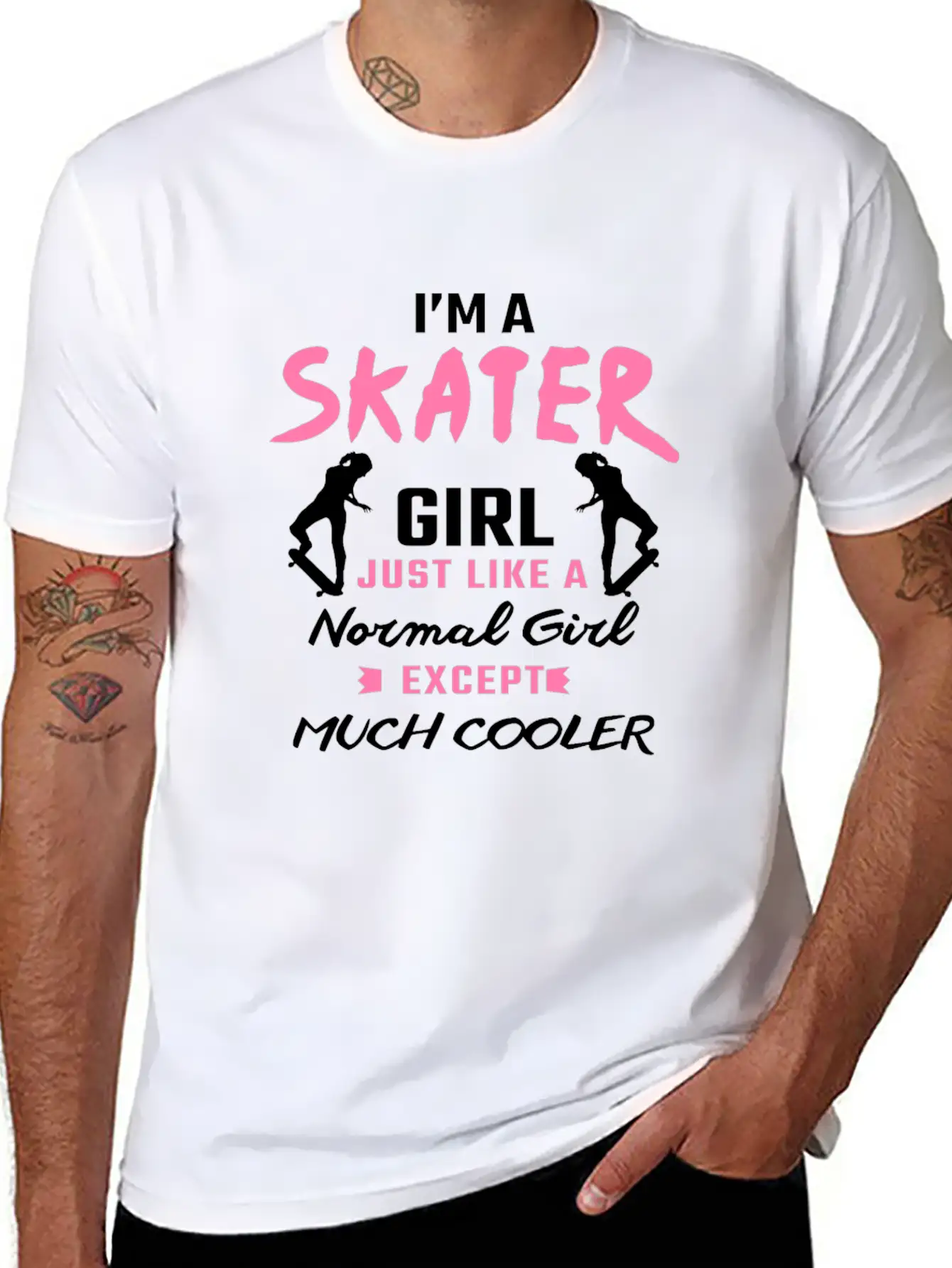 Skater Girl Skateboard Gift Skateboarder Gifts Essential Cotton Tee For Daily Outfits – Unisex Style
