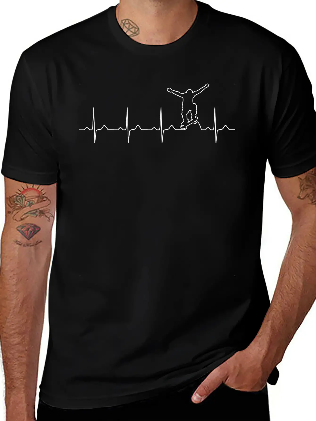 Skater Heartbeat Basic Graphic T-Shirt – Daily Comfort In Soft Cotton