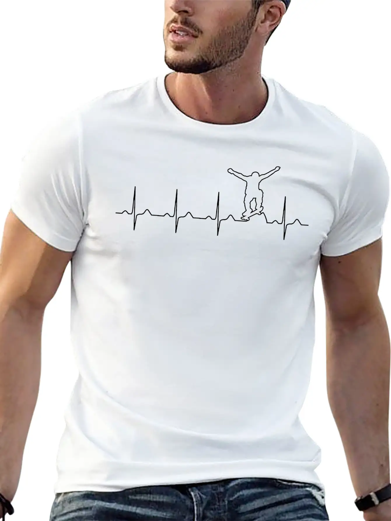 Skater Heartbeat Basic Graphic T-Shirt – Daily Comfort In Soft Cotton