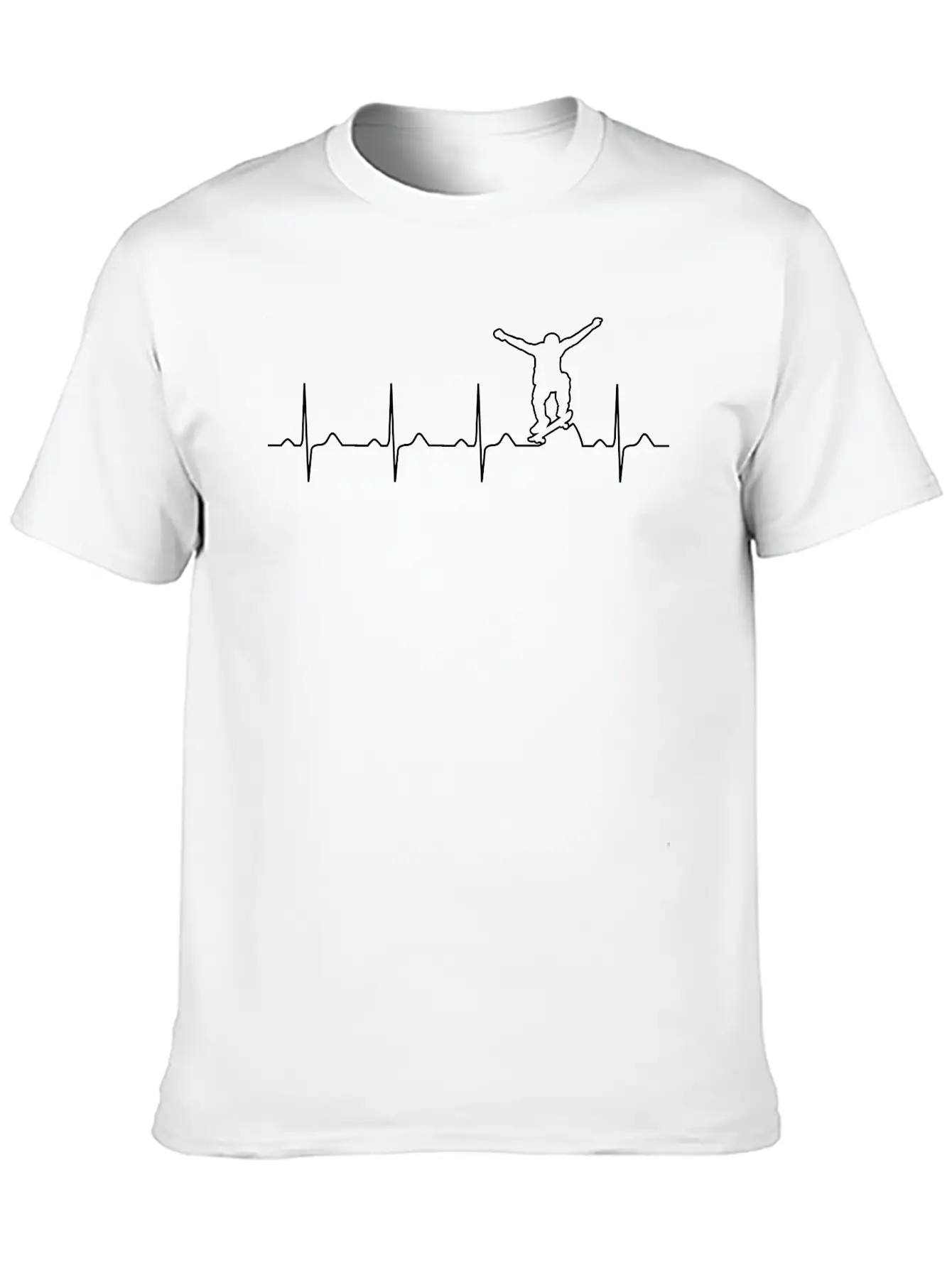 Skater Heartbeat Basic Graphic T-Shirt – Daily Comfort In Soft Cotton