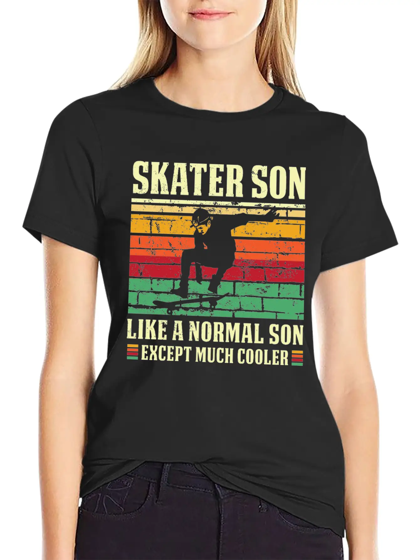 Skater Son Shirt Retro Skateboard T Shirt Skater S Relaxed Everyday Tee – Lightweight And Durable Cotton