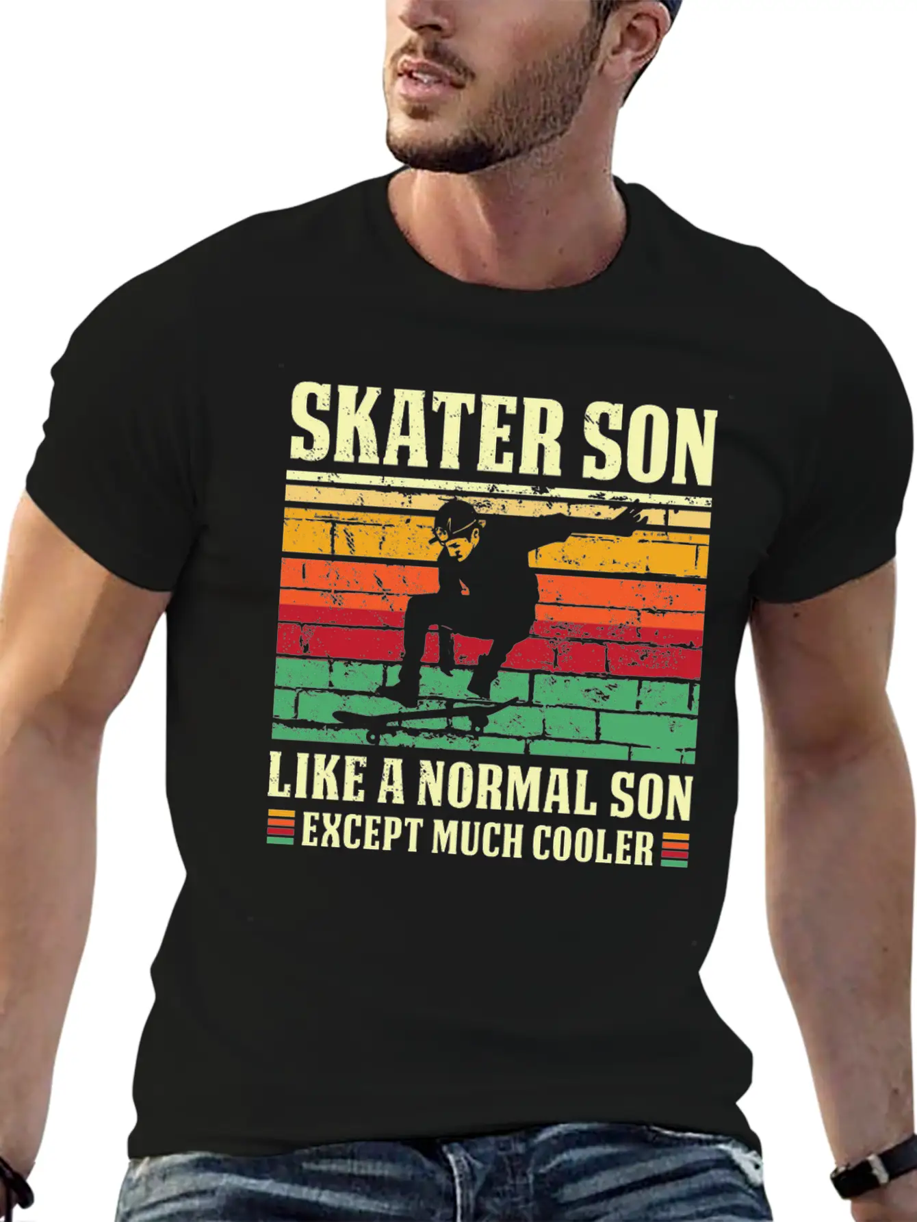 Skater Son Shirt Retro Skateboard T Shirt Skater S Relaxed Everyday Tee – Lightweight And Durable Cotton