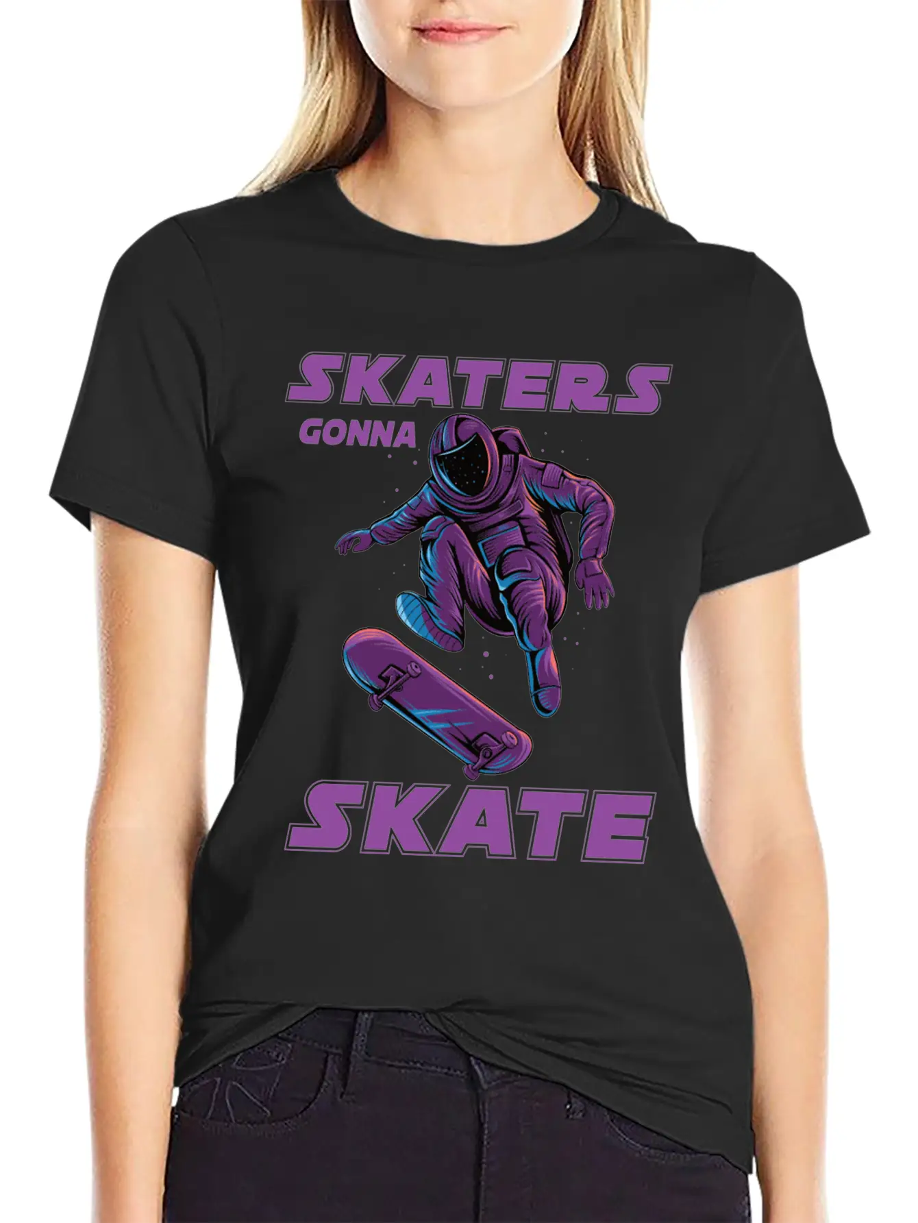 Skaters Gonna Skate Astronaut Basic Graphic T-Shirt – Daily Comfort In Soft Cotton