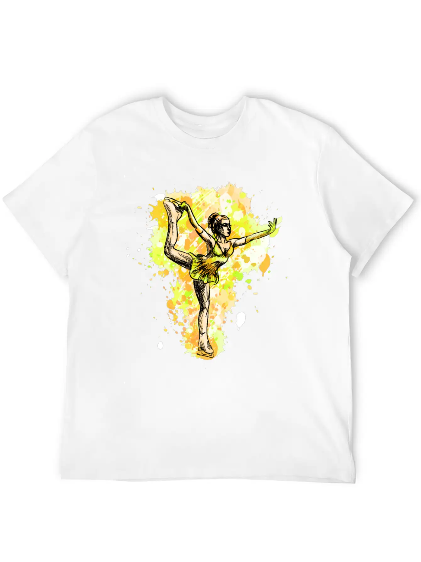 Skating Girl Abstract Winter Sport Winter Olympics Comfortable Minimalist Graphic Tee – Summer Style Essential