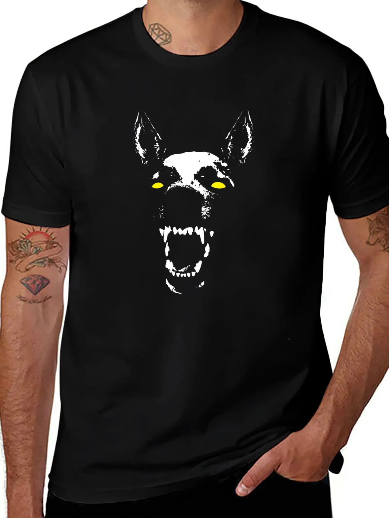 Skeleton Dog Head Soft Cotton Short Sleeve Tee – Unisex Wardrobe Staple