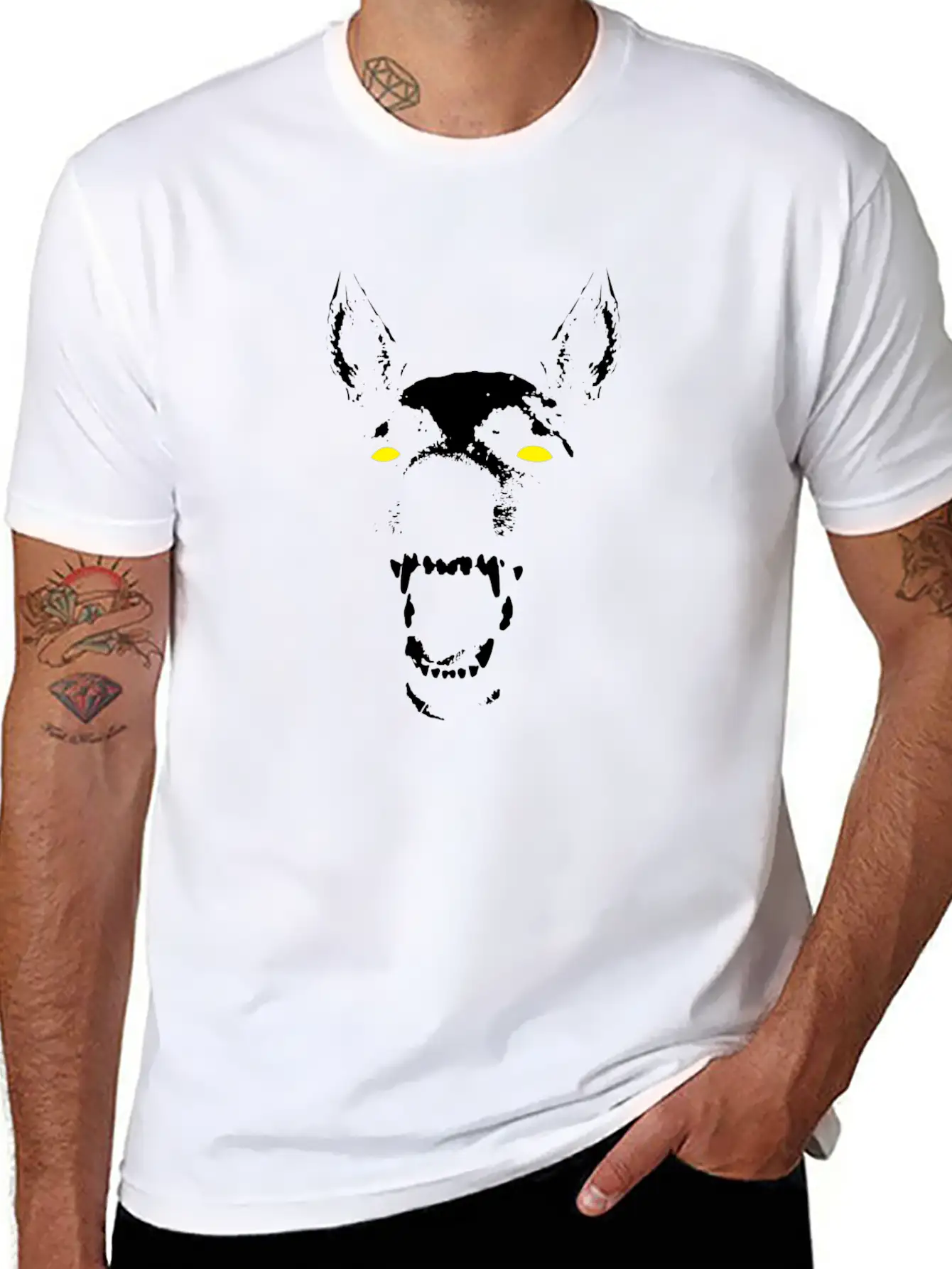 Skeleton Dog Head Soft Cotton Short Sleeve Tee – Unisex Wardrobe Staple