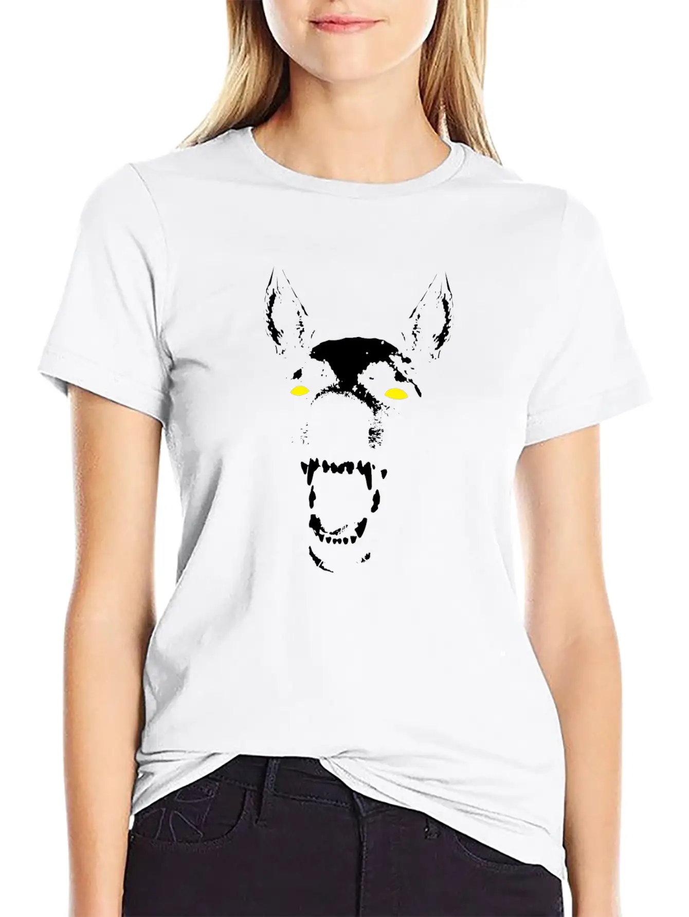 Skeleton Dog Head Soft Cotton Short Sleeve Tee – Unisex Wardrobe Staple