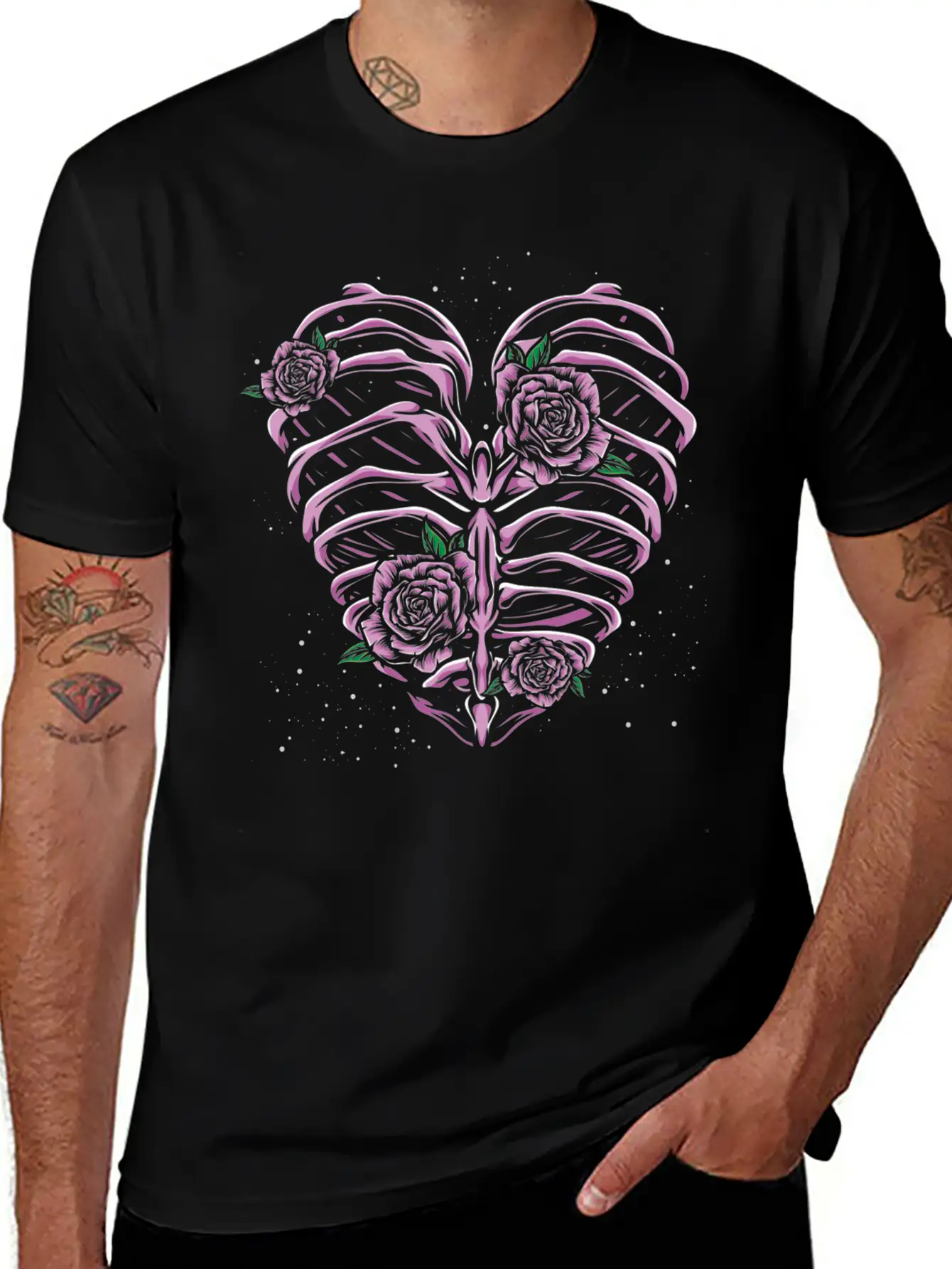 Skeleton Heart Pastel Goth Stylish Everyday T-Shirt – Unisex Basic Cotton Tee