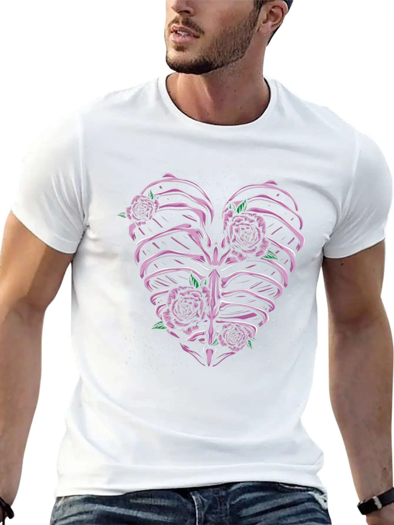 Skeleton Heart Pastel Goth Stylish Everyday T-Shirt – Unisex Basic Cotton Tee