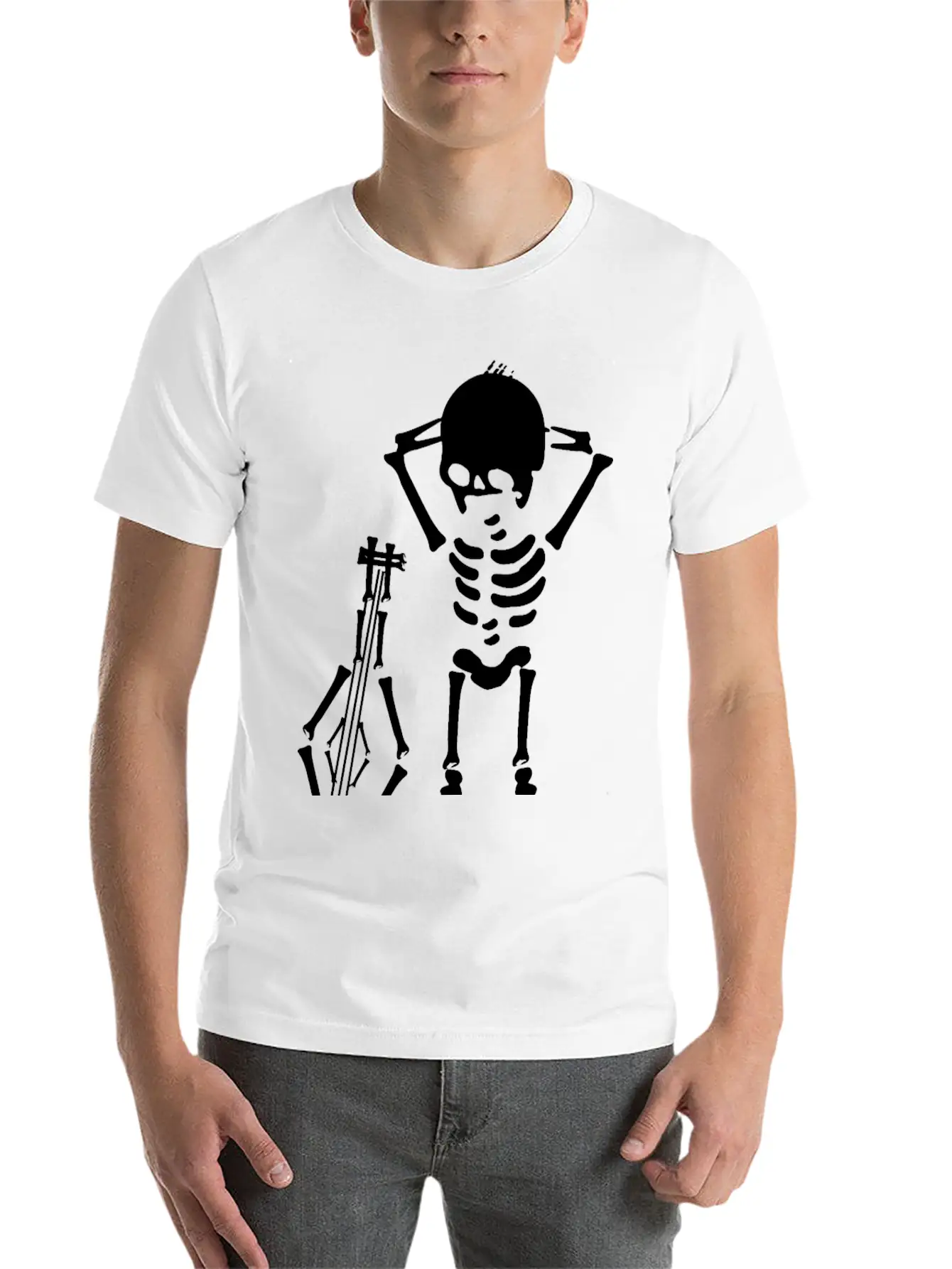 Skeleton Music Unisex Casual T-Shirt – Clean Design For Daily Comfort