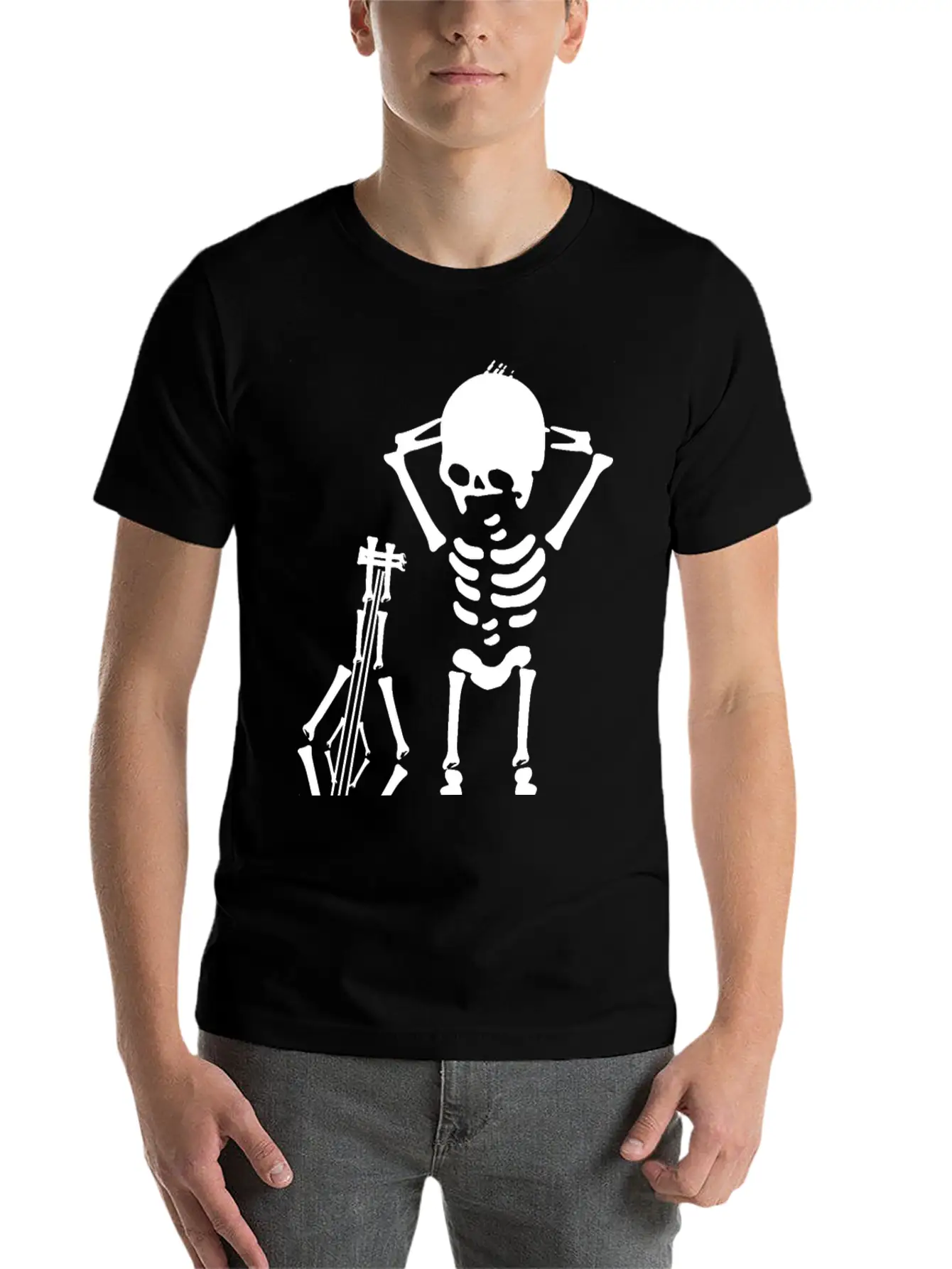 Skeleton Music Unisex Casual T-Shirt – Clean Design For Daily Comfort