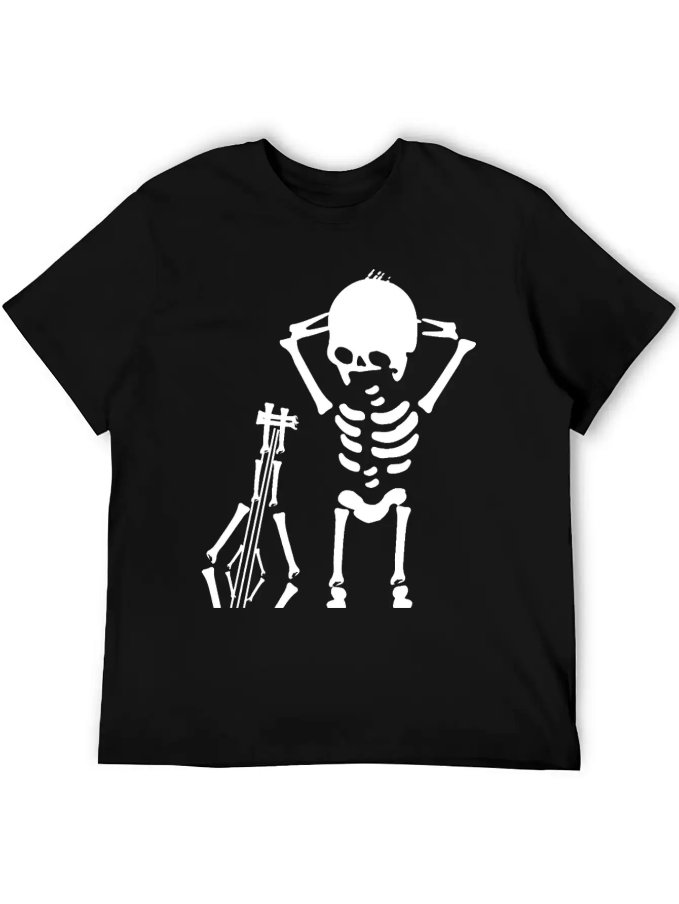 Skeleton Music Unisex Casual T-Shirt – Clean Design For Daily Comfort