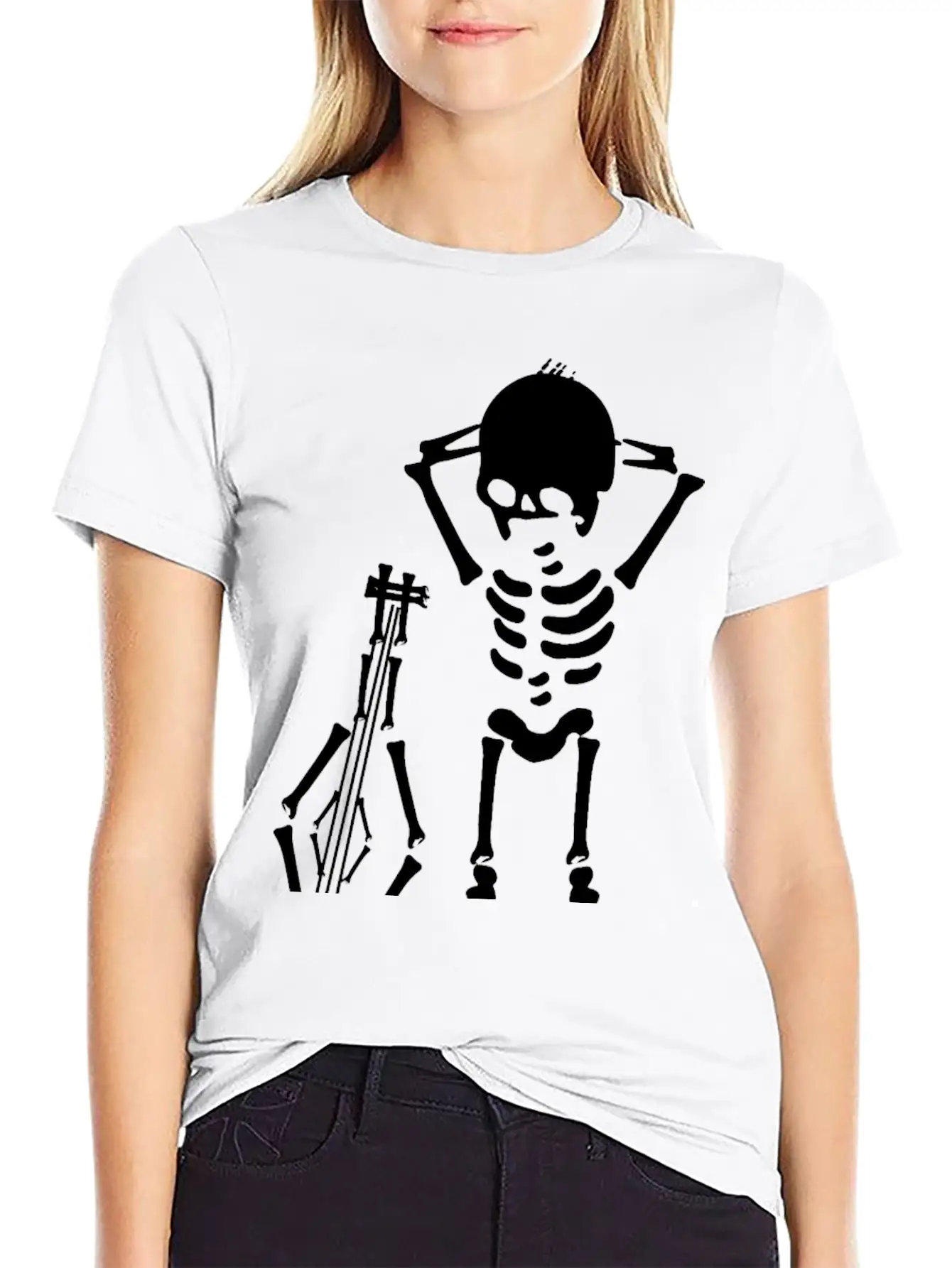 Skeleton Music Unisex Casual T-Shirt – Clean Design For Daily Comfort