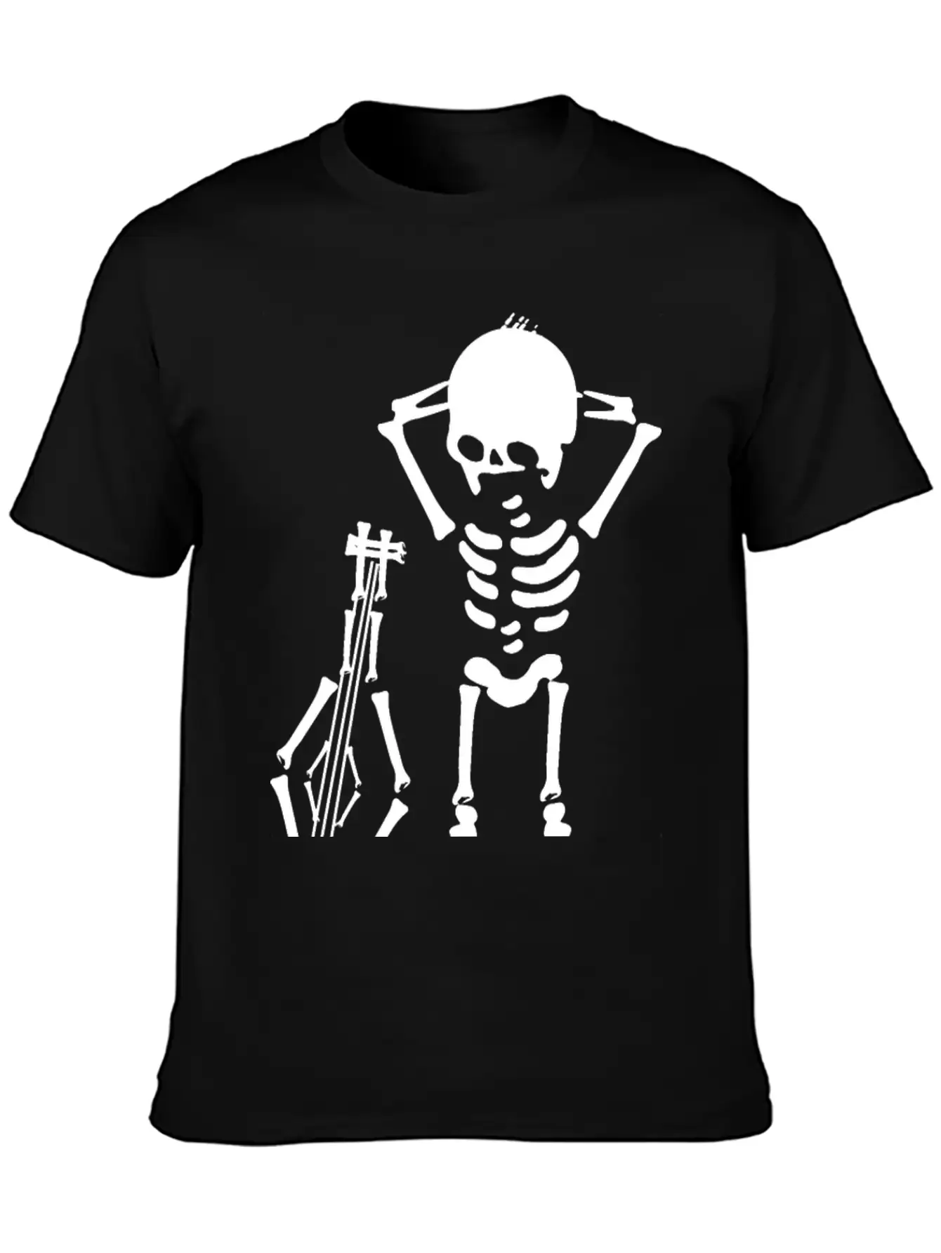 Skeleton Music Unisex Casual T-Shirt – Clean Design For Daily Comfort