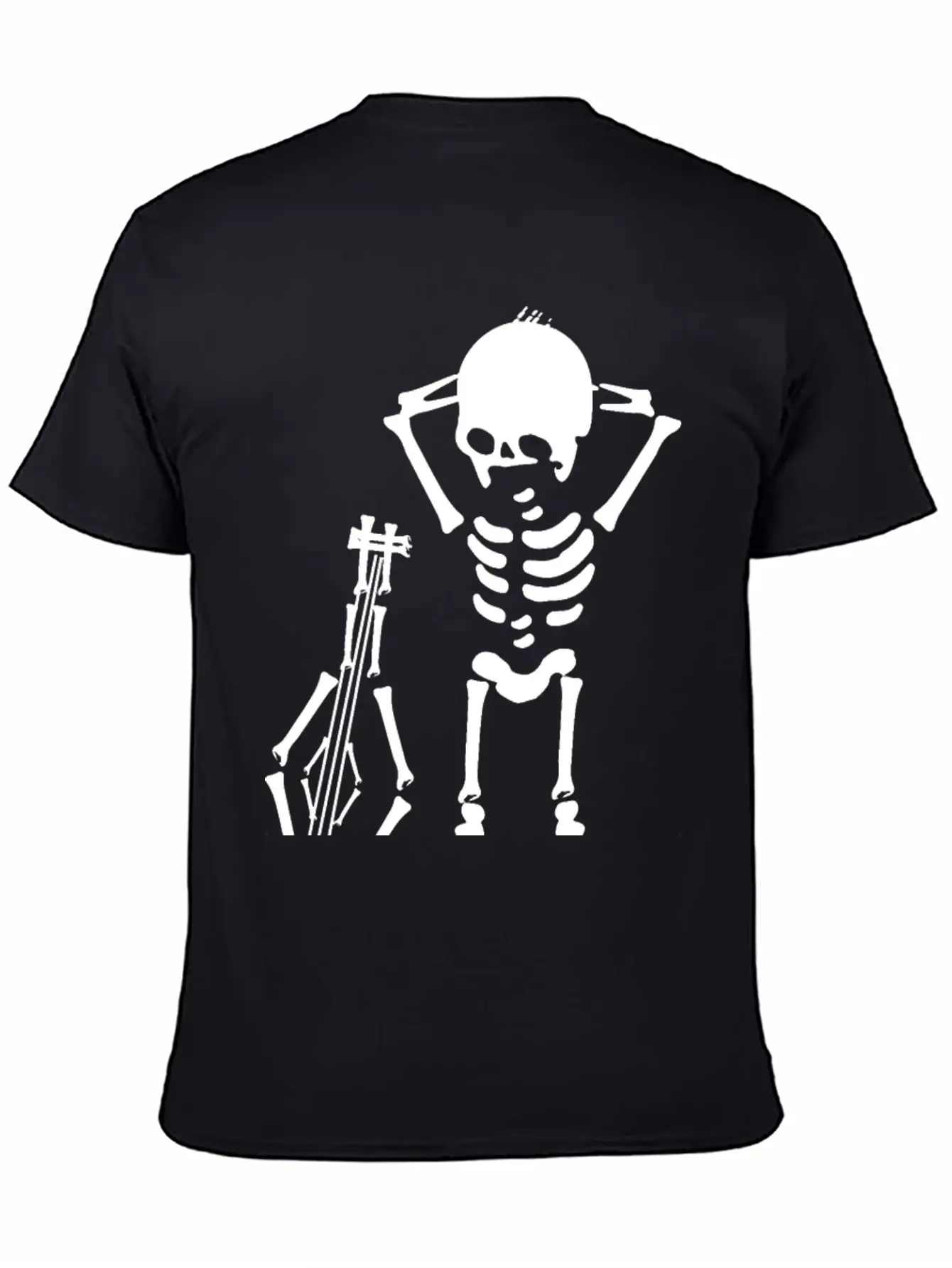 Skeleton Music Unisex Casual T-Shirt – Clean Design For Daily Comfort