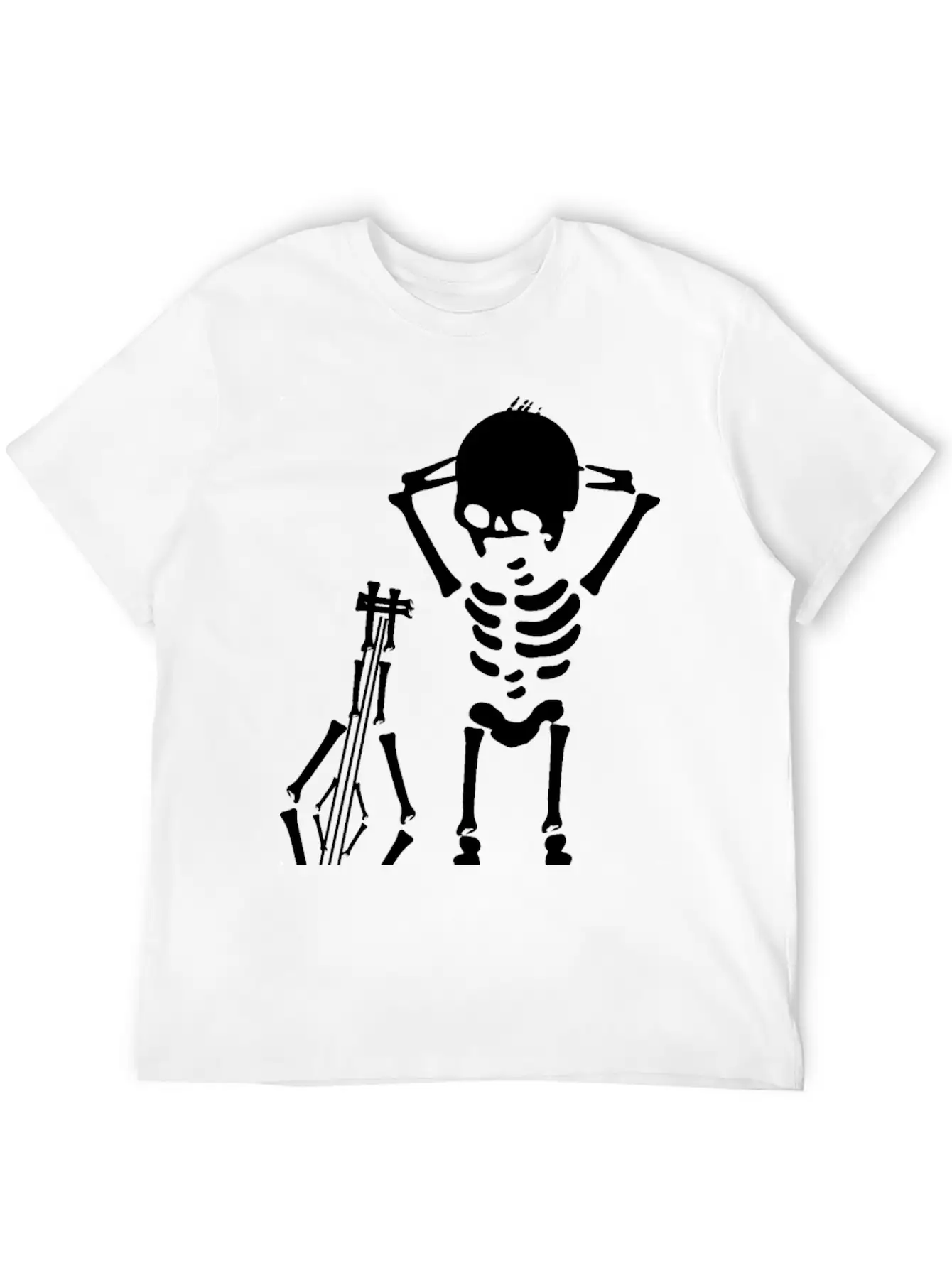Skeleton Music Unisex Casual T-Shirt – Clean Design For Daily Comfort