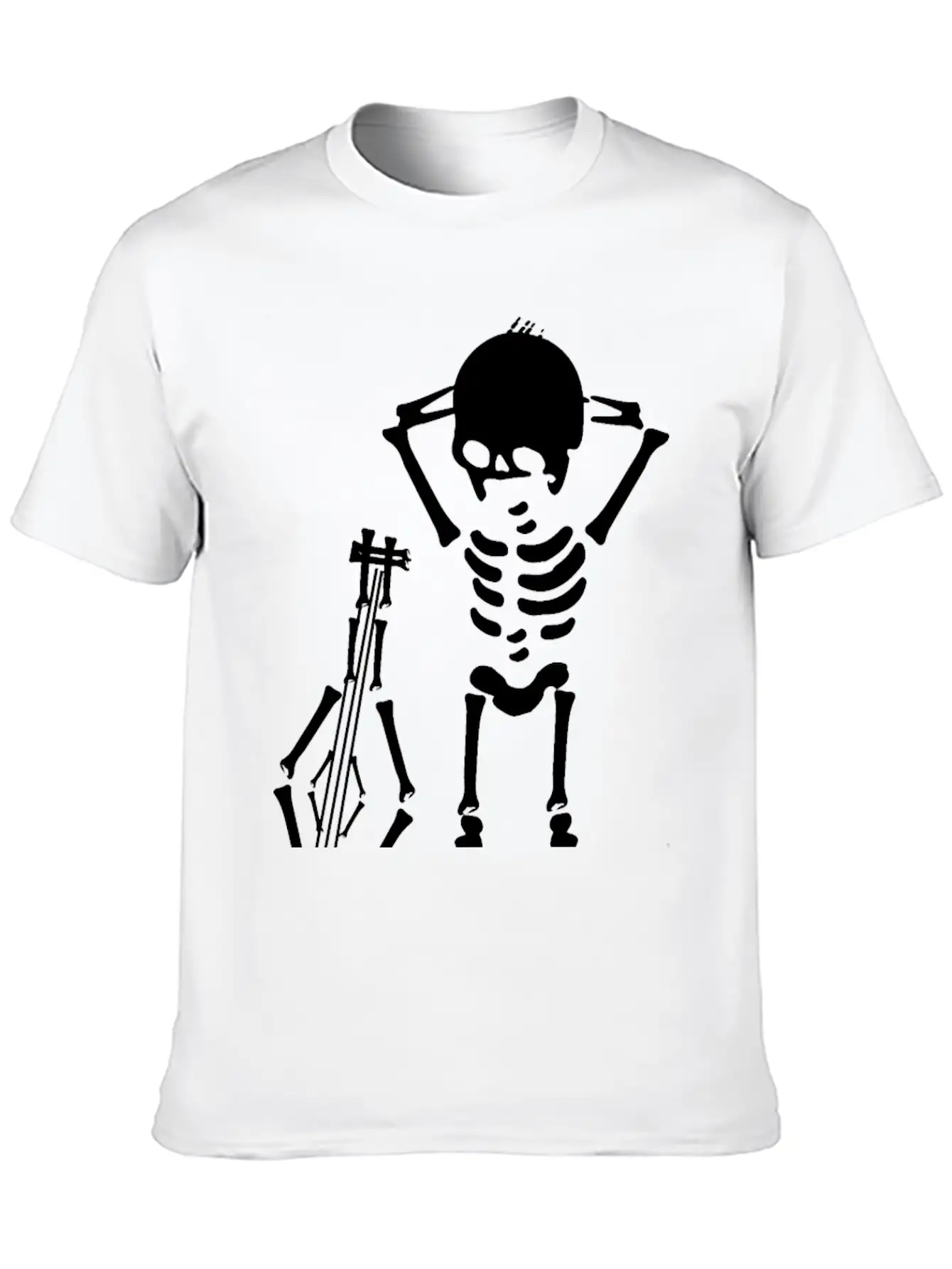 Skeleton Music Unisex Casual T-Shirt – Clean Design For Daily Comfort