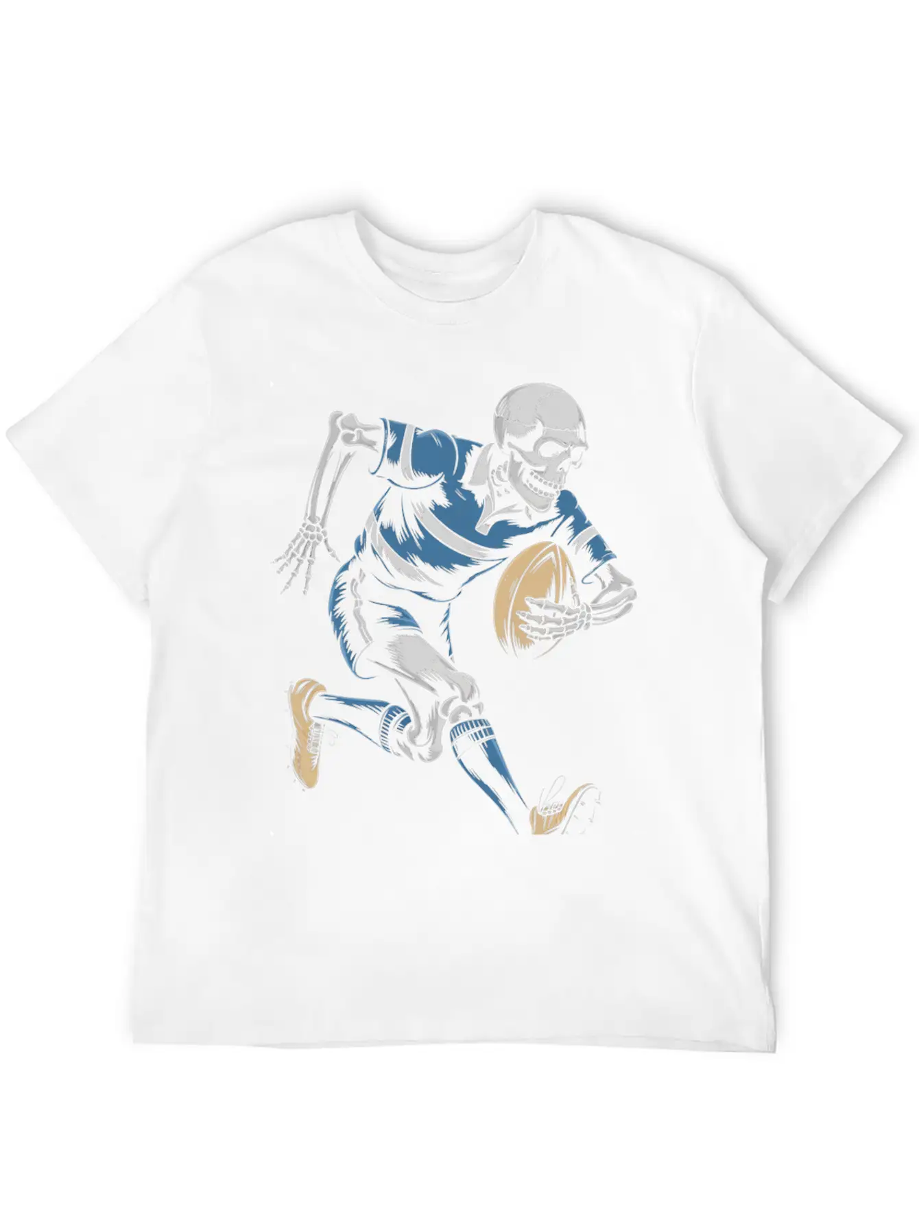 Skeleton Playing American Football Soft Cotton Short Sleeve Tee – Unisex Wardrobe Staple