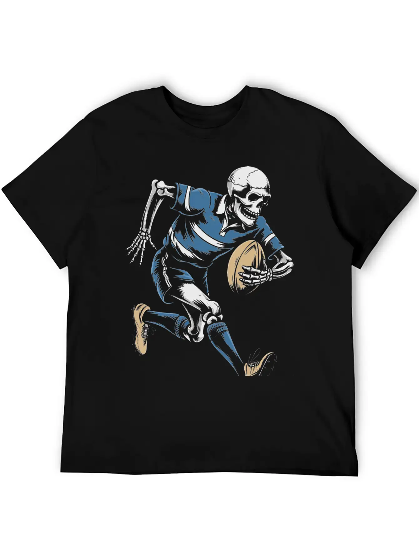 Skeleton Playing American Football Soft Cotton Short Sleeve Tee – Unisex Wardrobe Staple