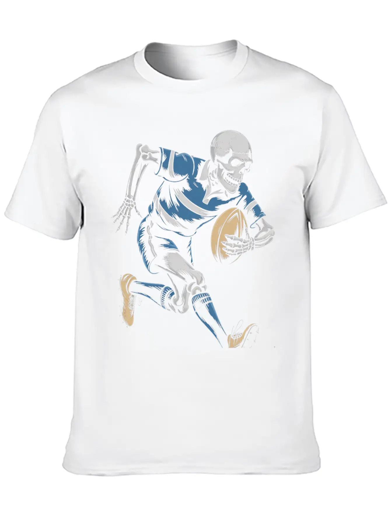 Skeleton Playing American Football Soft Cotton Short Sleeve Tee – Unisex Wardrobe Staple