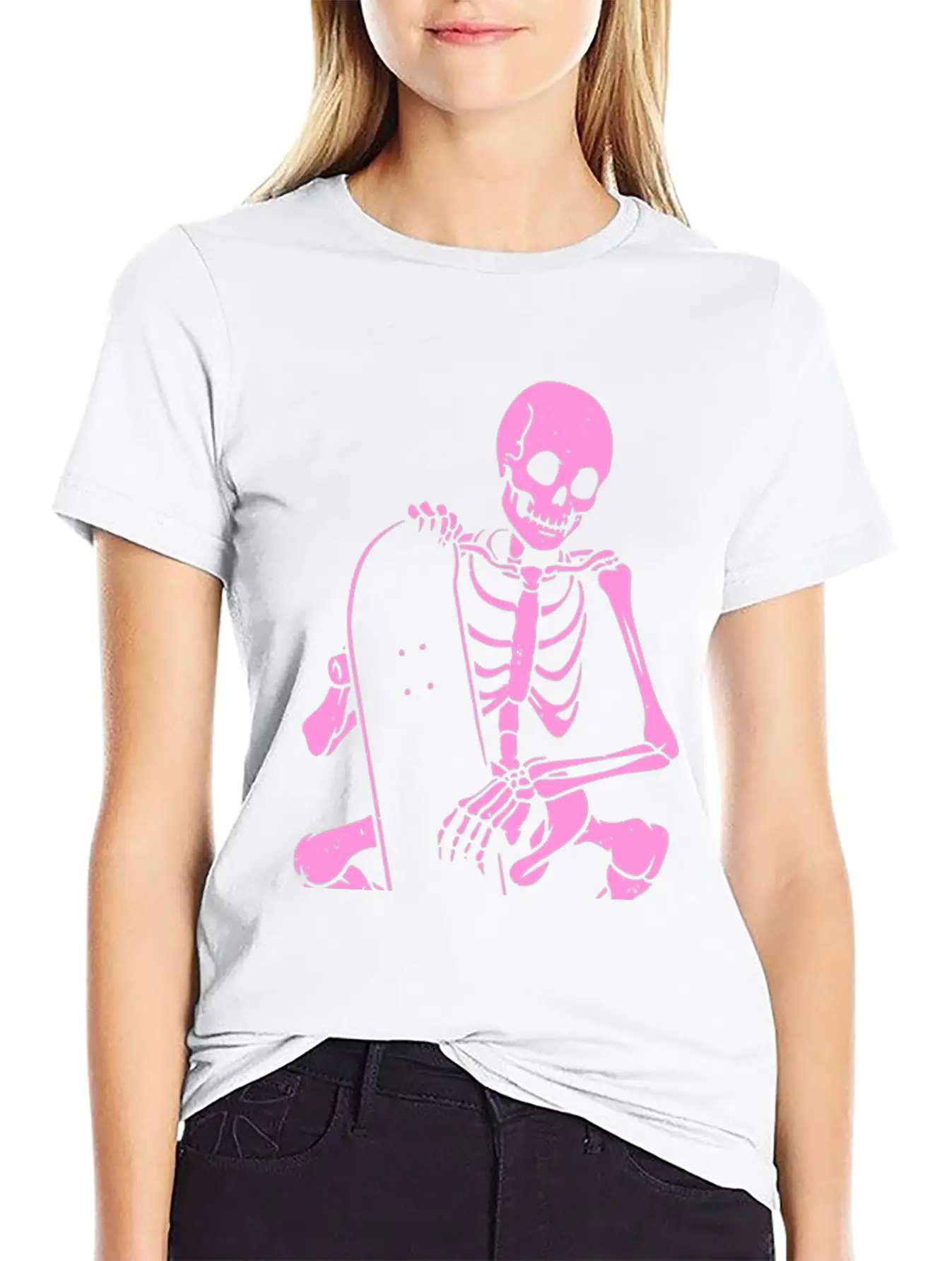 Skeleton Skater Modern Fit Casual T-Shirt – Clean And Versatile Design
