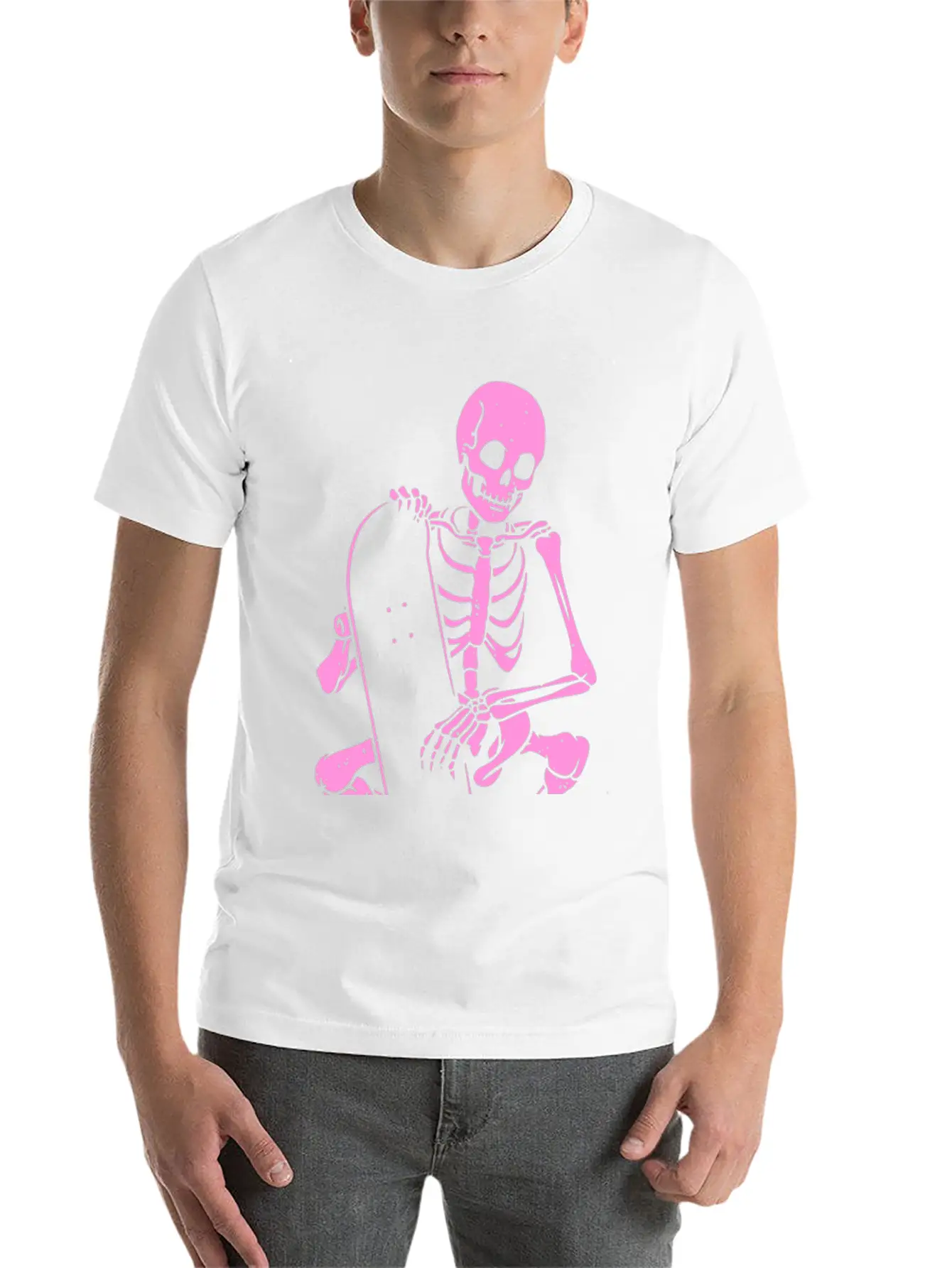Skeleton Skater Modern Fit Casual T-Shirt – Clean And Versatile Design