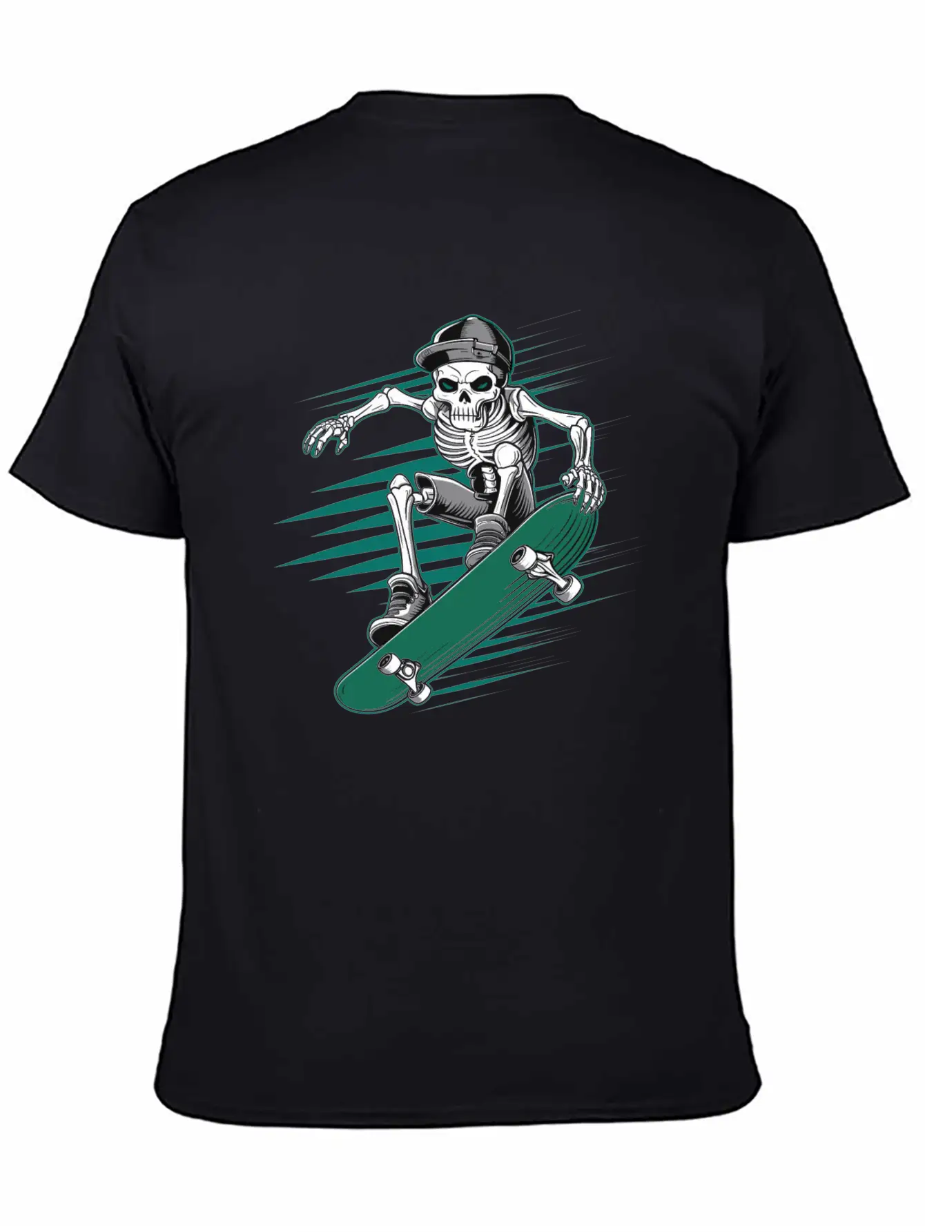 Skeleton Skull Skateboarder Skater Skating Lightweight Cotton T-Shirt – Daily Comfort Graphic Shirt