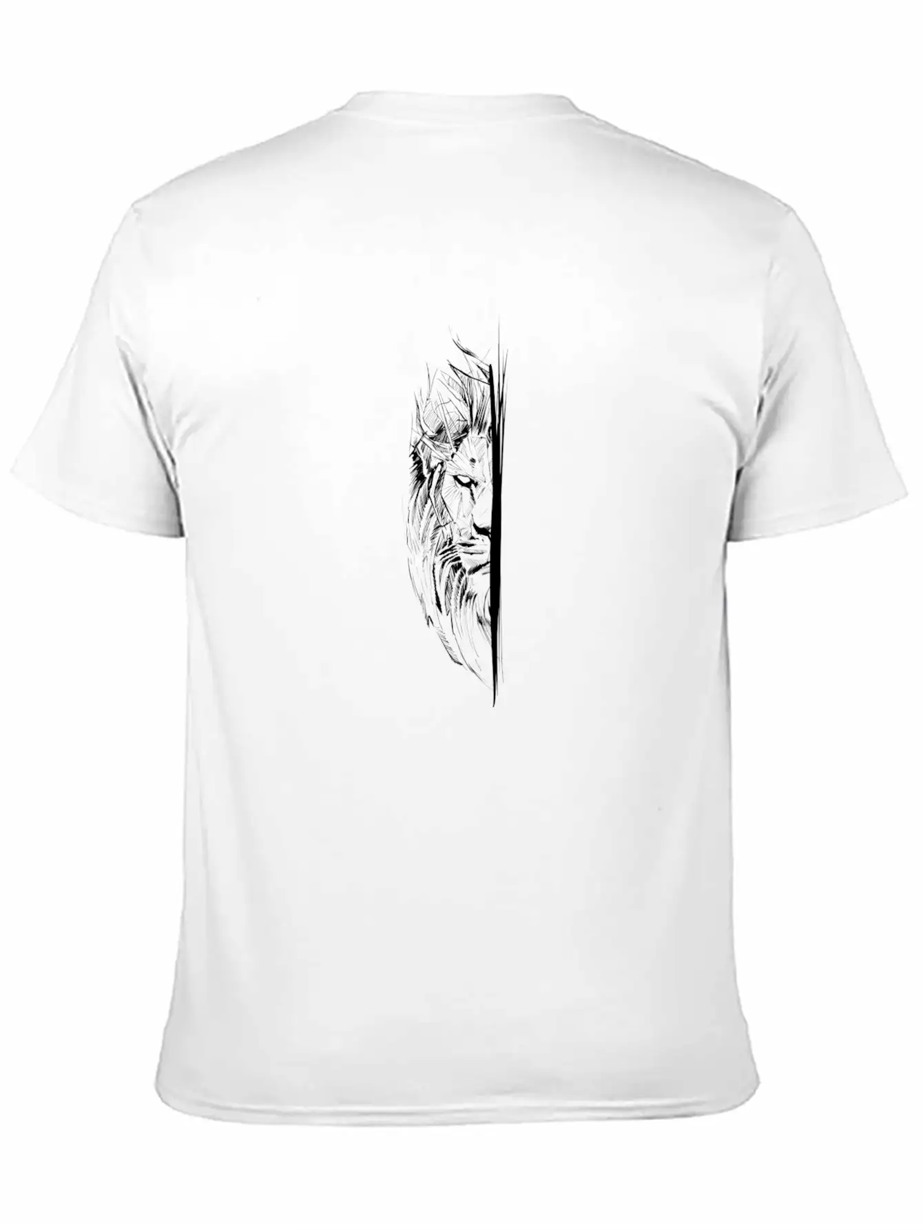 Sketch Lion Classic Fit Graphic Tee For Daily Comfort – Unisex Cotton Shirt