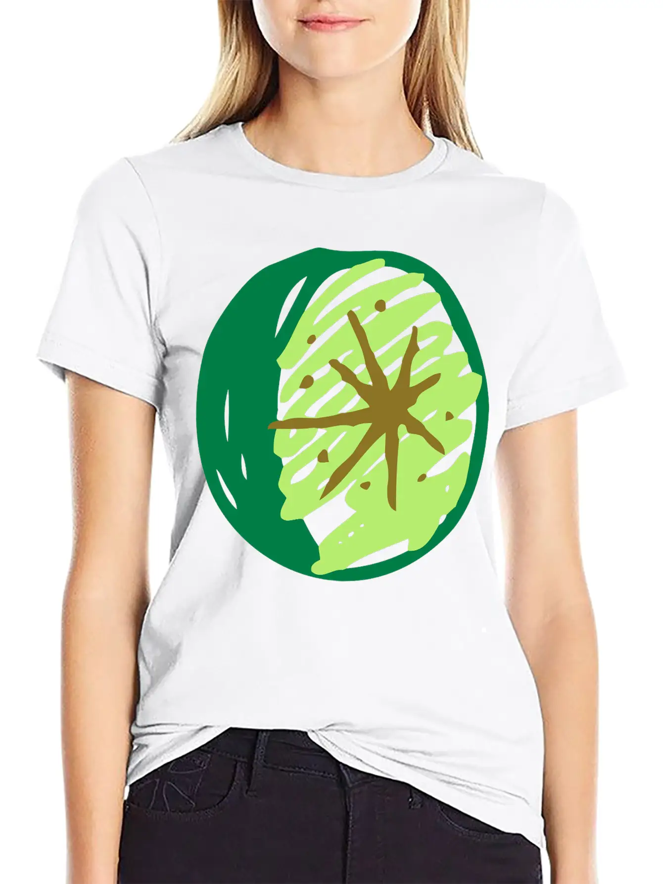 Sketched Lime Essential Cotton Tee For Daily Outfits – Unisex Style