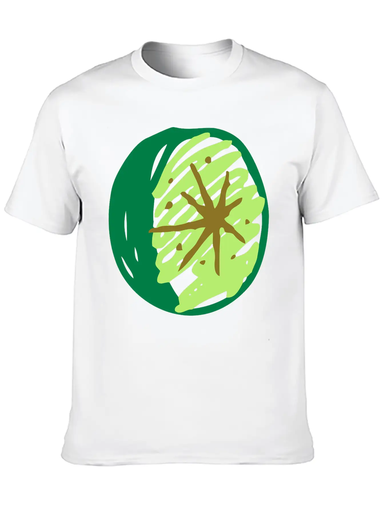 Sketched Lime Essential Cotton Tee For Daily Outfits – Unisex Style