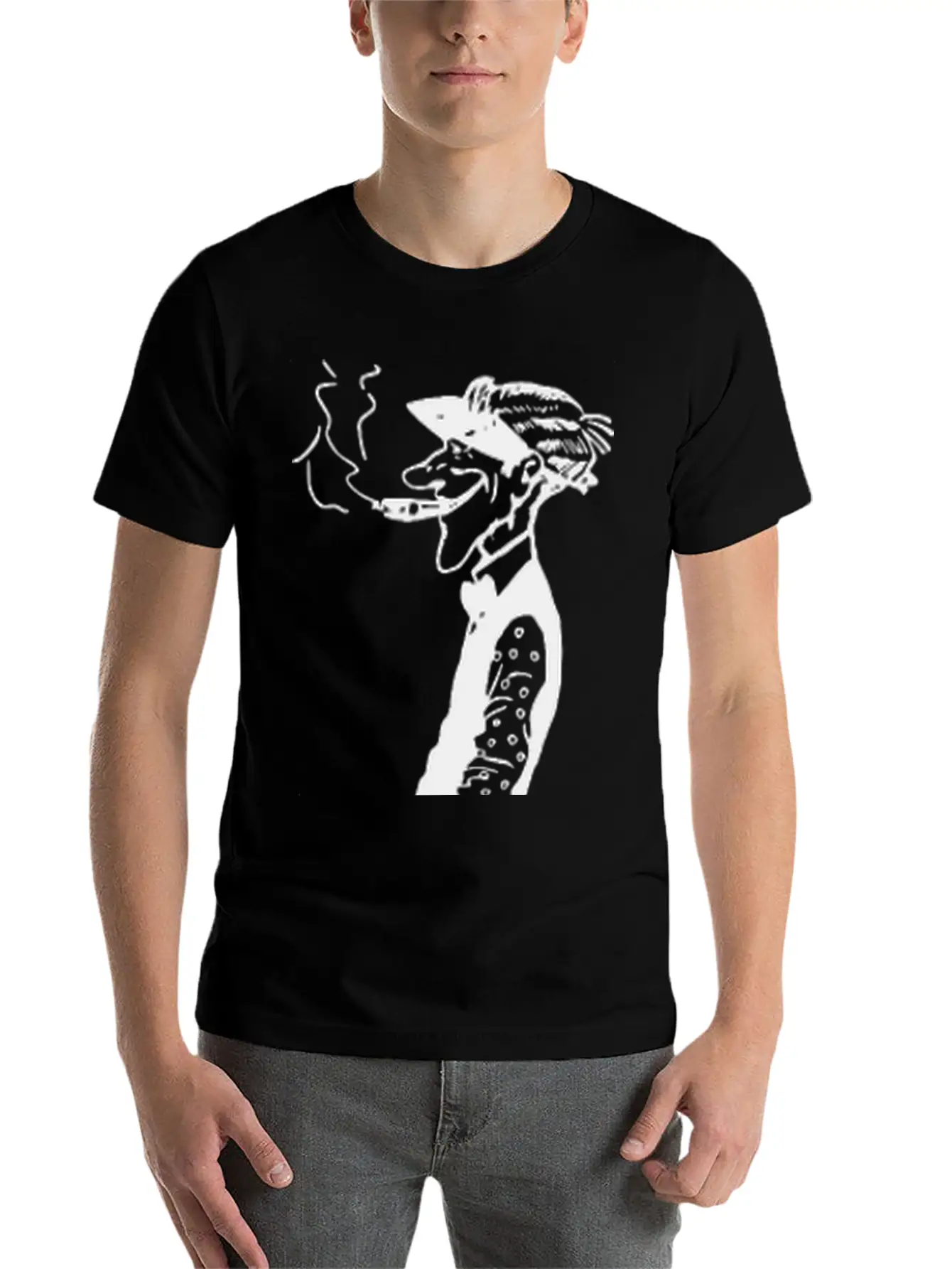 Skinny Man Smokes Basic Graphic T-Shirt – Daily Comfort In Soft Cotton