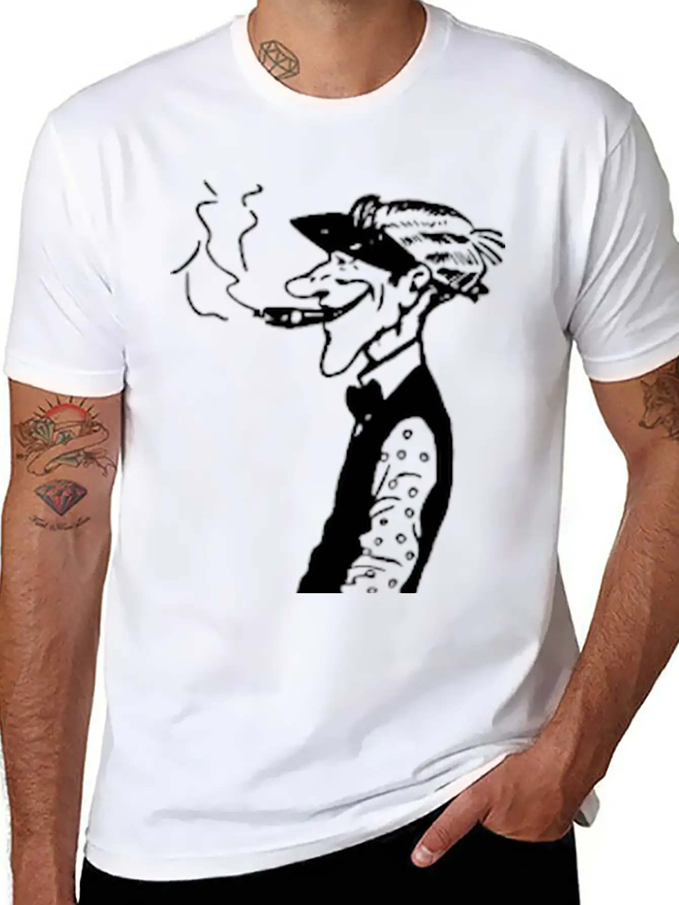Skinny Man Smokes Basic Graphic T-Shirt – Daily Comfort In Soft Cotton