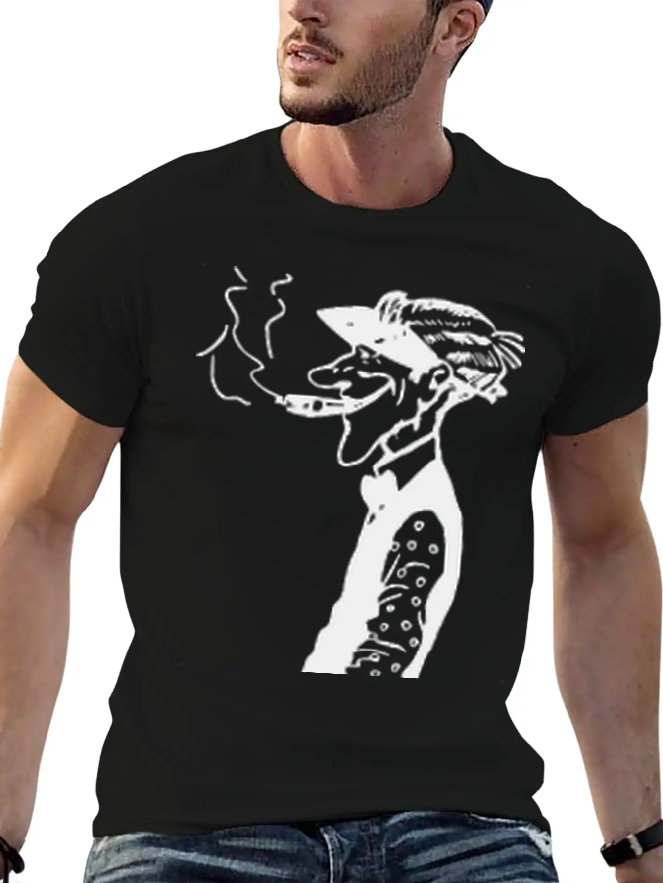 Skinny Man Smokes Basic Graphic T-Shirt – Daily Comfort In Soft Cotton