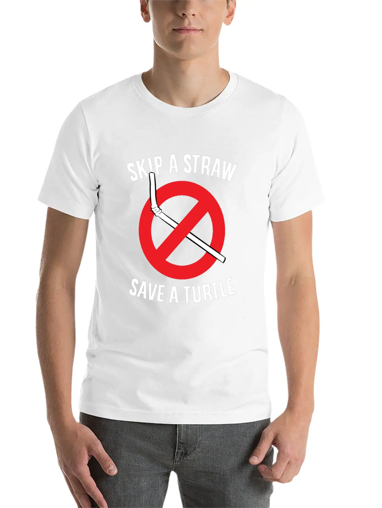 Skip A Straw Save A Turtle Save The Turtles Stylish Everyday T-Shirt ��� Unisex Basic Cotton Tee