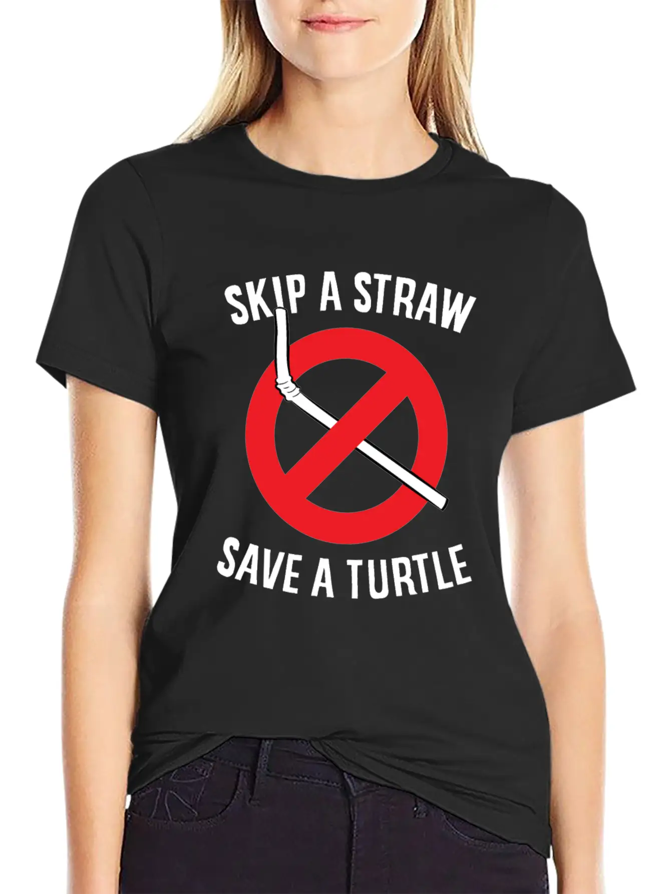 Skip A Straw Save A Turtle Save The Turtles Stylish Everyday T-Shirt ��� Unisex Basic Cotton Tee