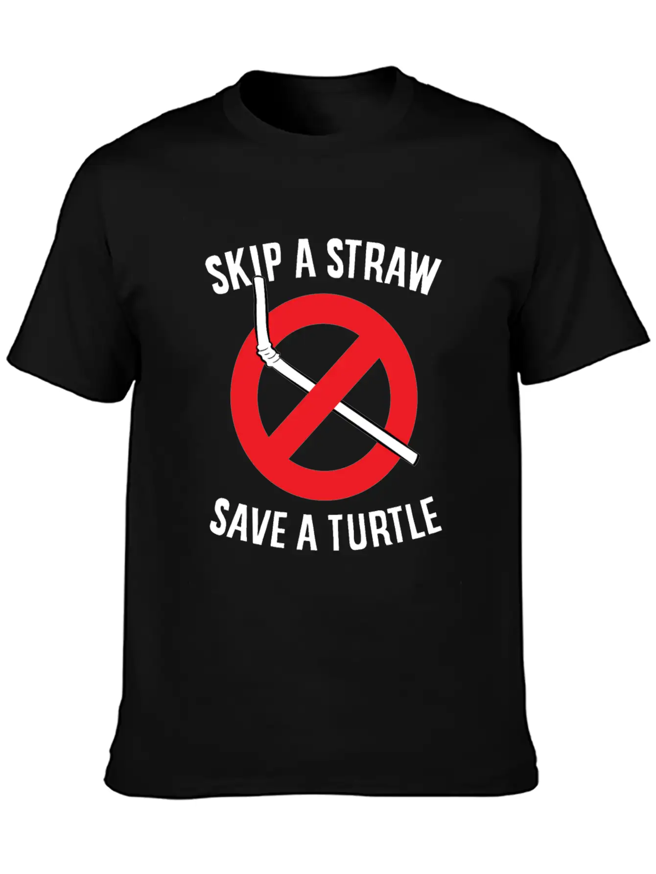 Skip A Straw Save A Turtle Save The Turtles Stylish Everyday T-Shirt ��� Unisex Basic Cotton Tee