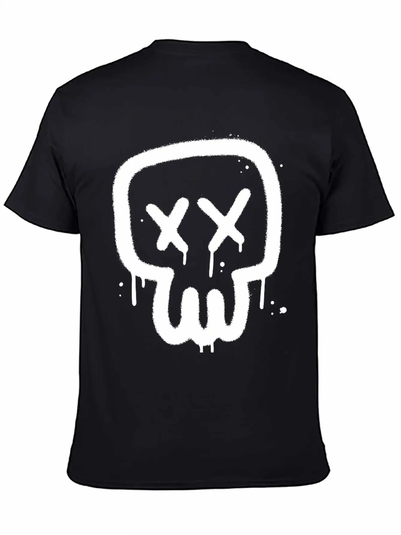 Skull Graffiti Essential Cotton Tee For Daily Outfits – Unisex Style