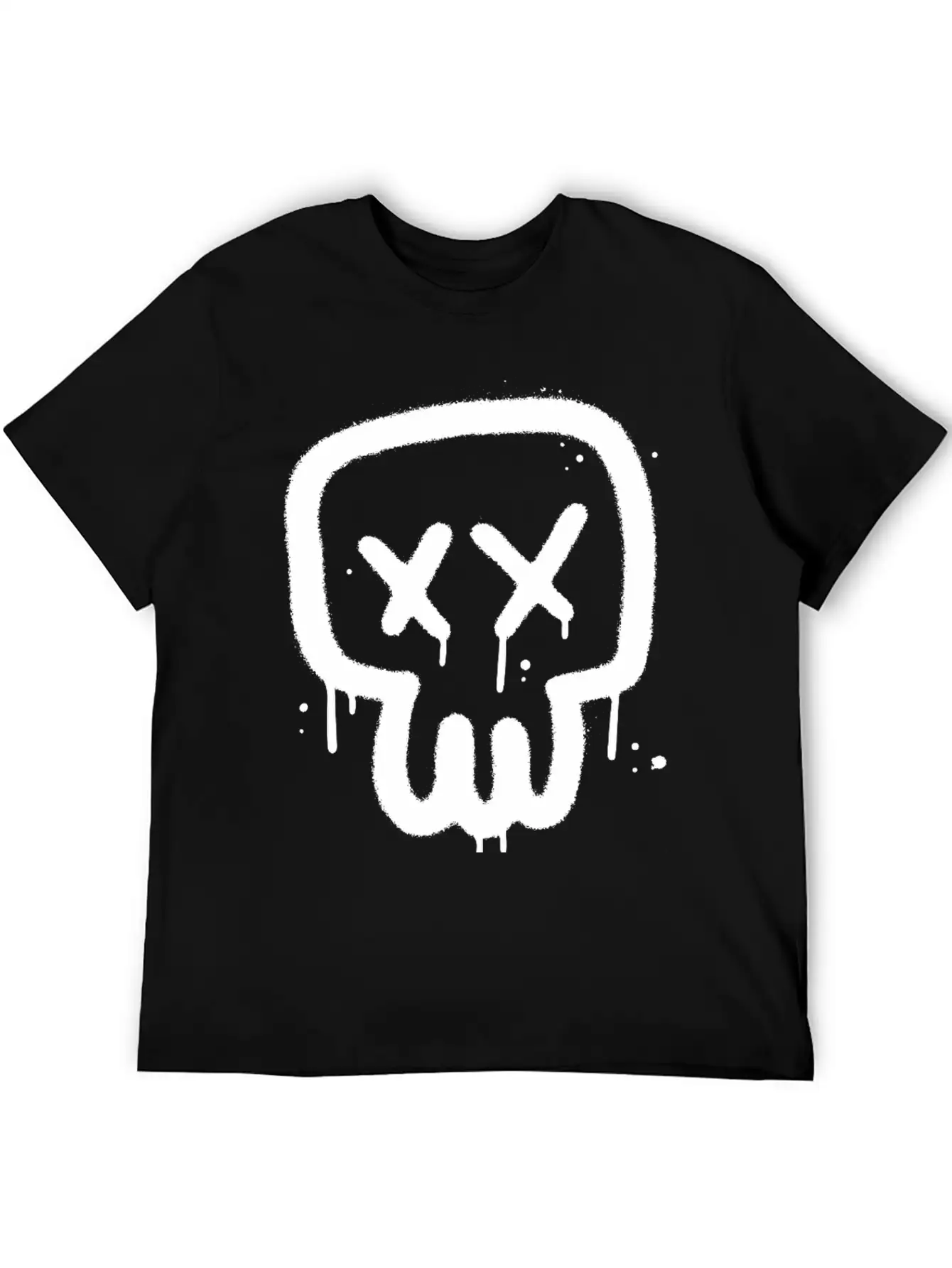 Skull Graffiti Essential Cotton Tee For Daily Outfits – Unisex Style